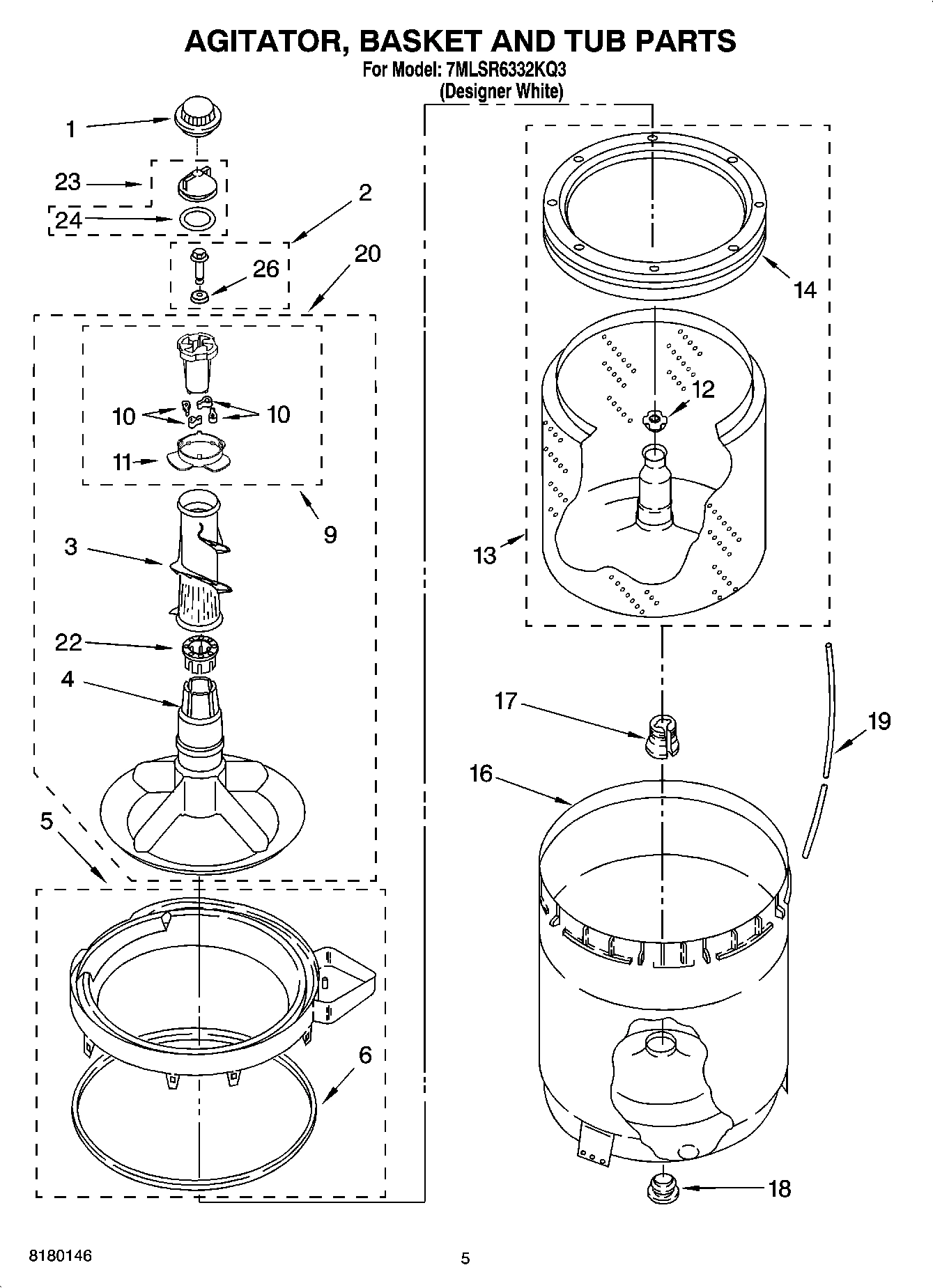 03 - AGITATOR, BASKET AND TUB PARTS