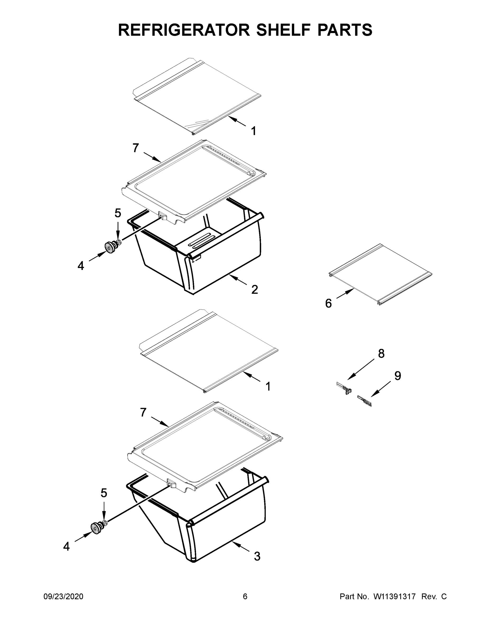 04 - REFRIGERATOR SHELF PARTS