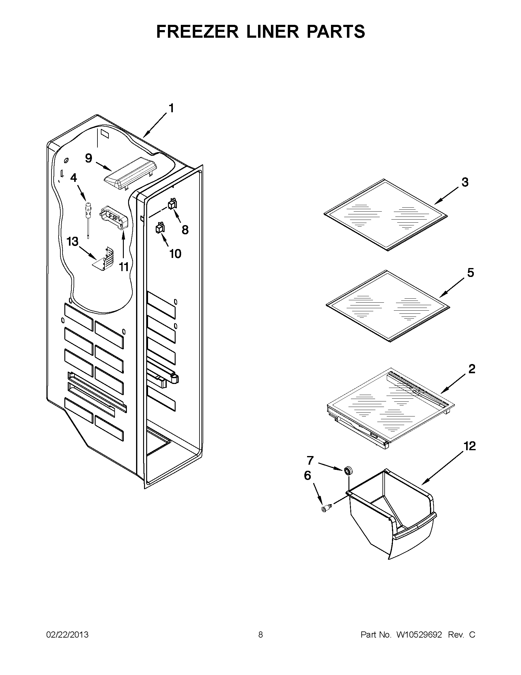 04 - FREEZER LINER PARTS