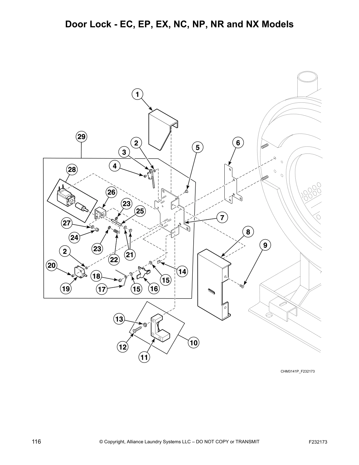 Door Lock - EC, EP, EX, NC, NP, NR and NX Models