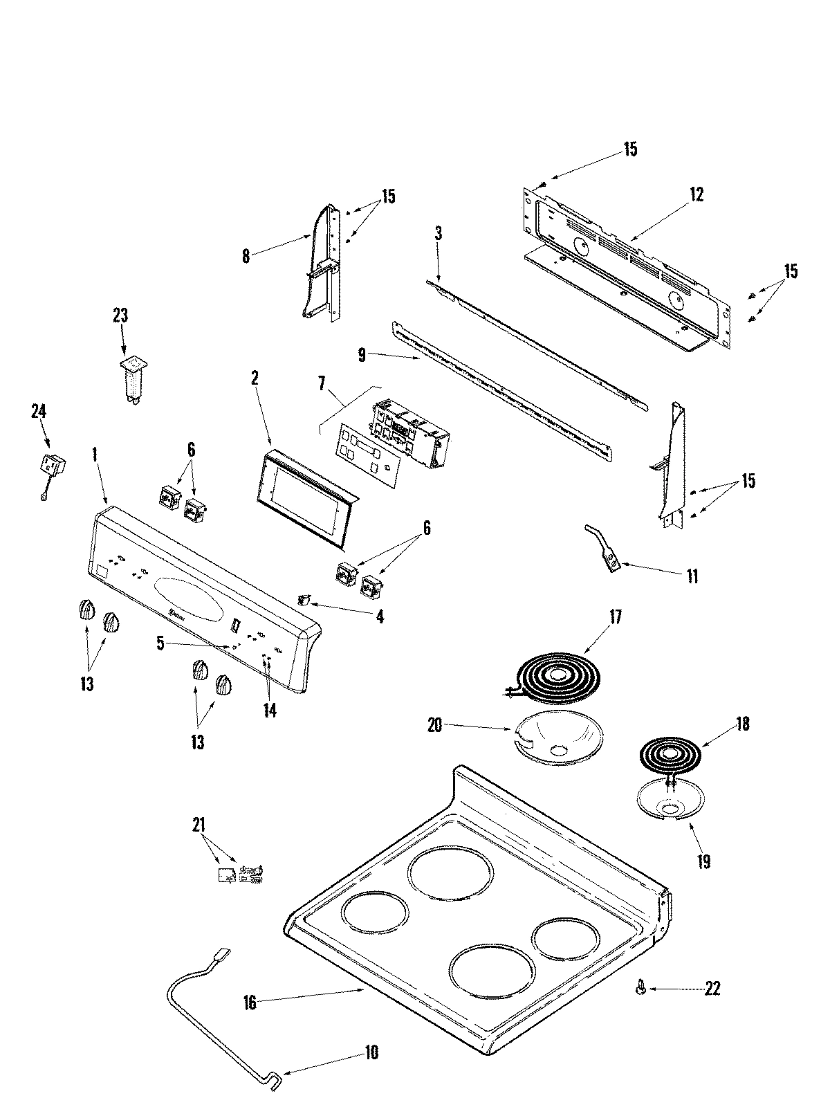 02 - CONTROL PANEL/TOP ASSEMBLY