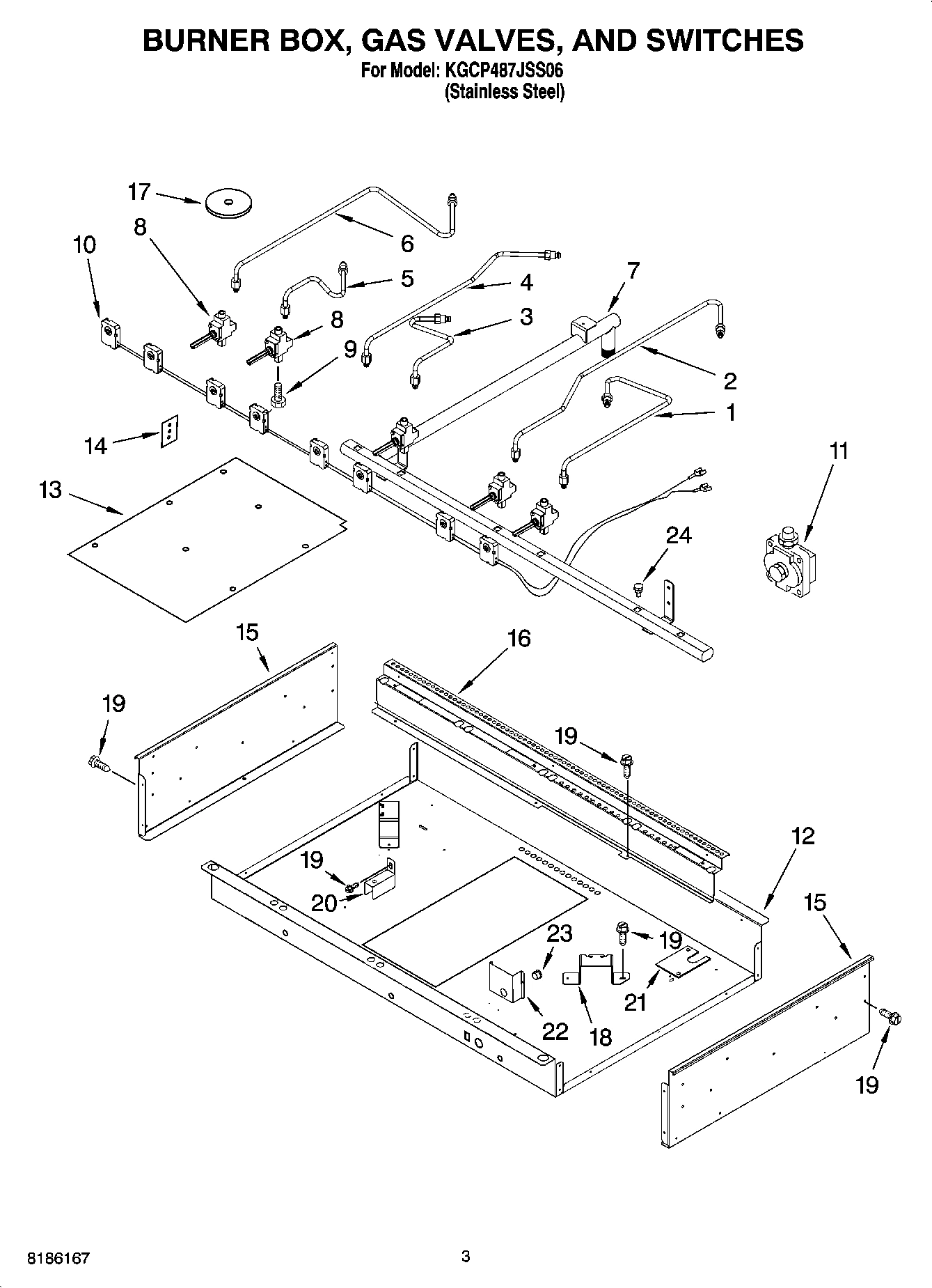 02 - BURNER BOX, GAS VALVES, AND SWITCHES, OPTIONAL PARTS