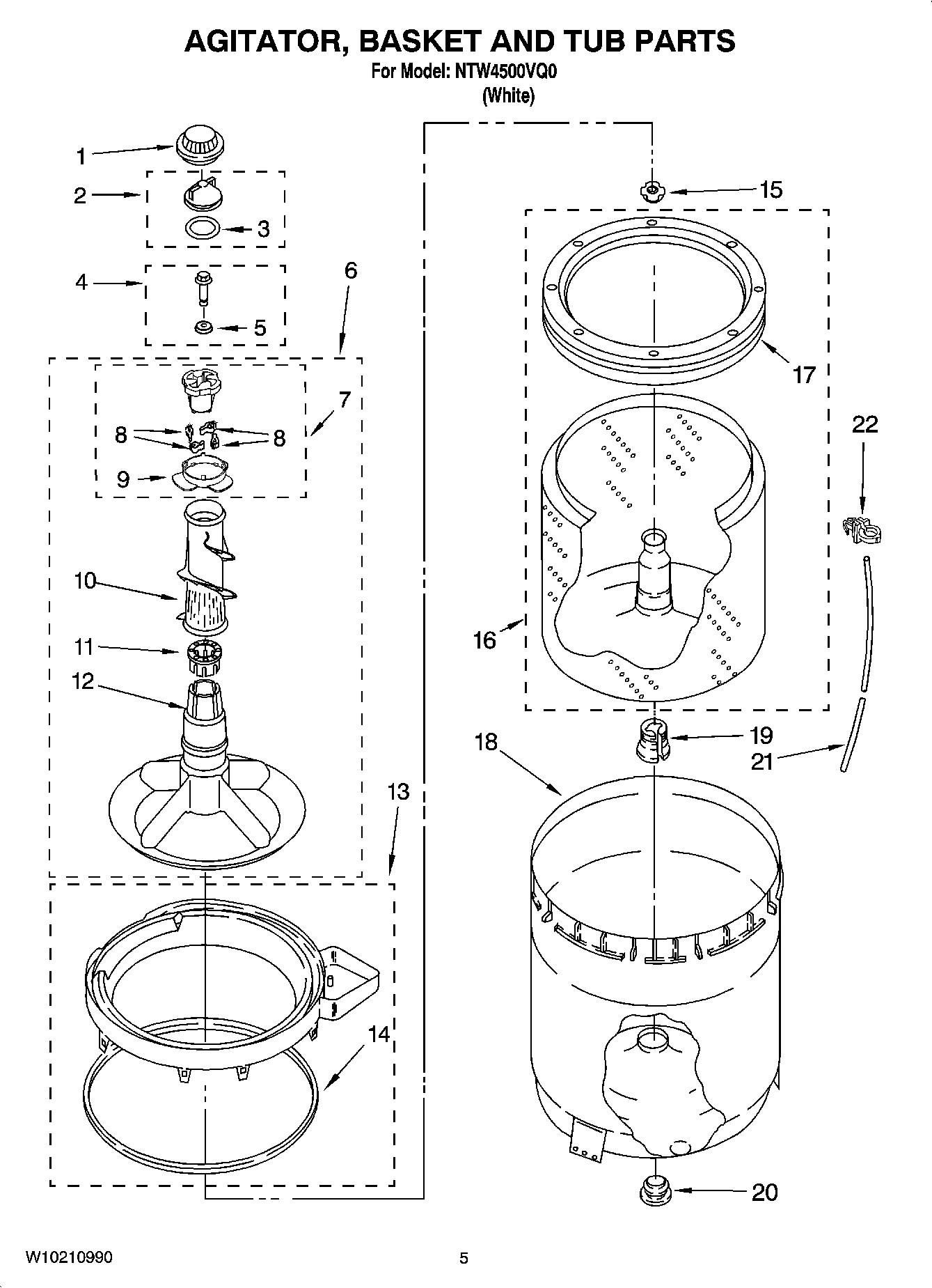 03 - AGITATOR, BASKET AND TUB PARTS