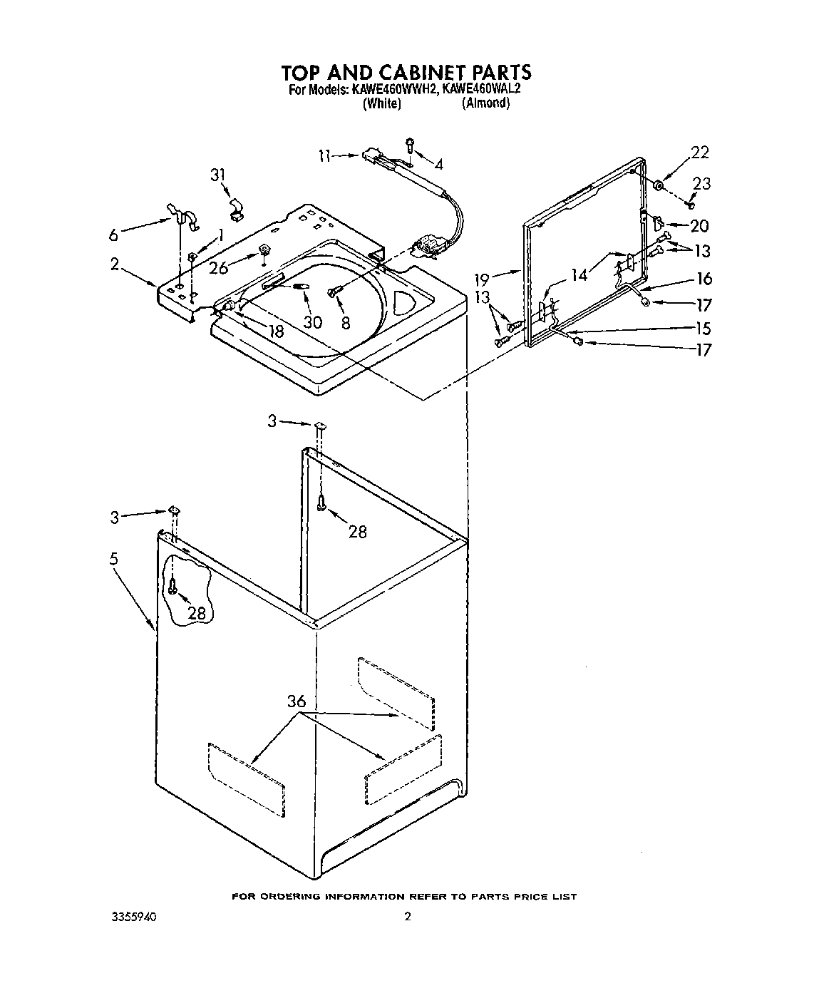02 - TOP AND CABINET, LIT/OPTIONAL