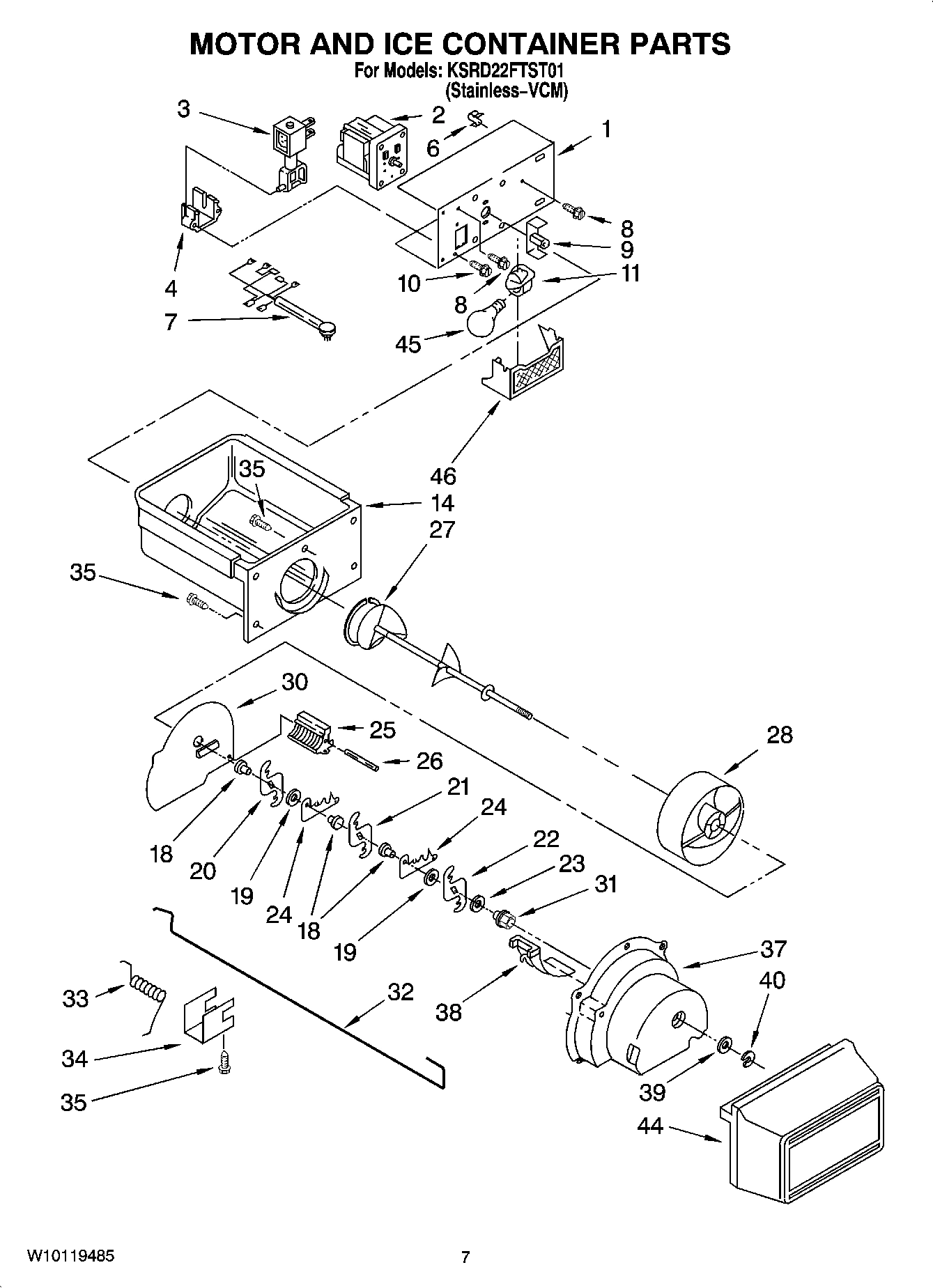 05 - MOTOR AND ICE CONTAINER PARTS