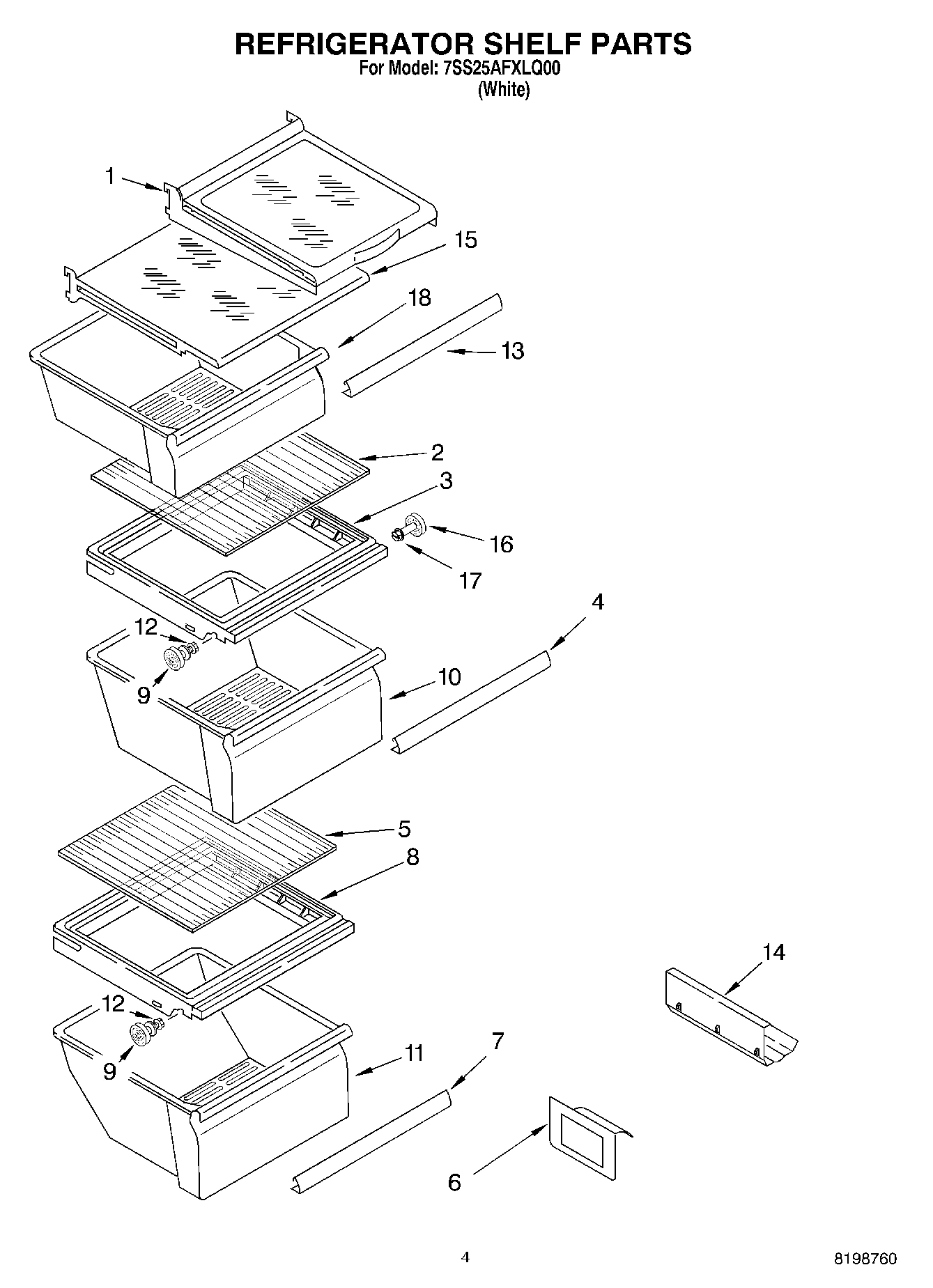 03 - REFRIGERATOR SHELF PARTS
