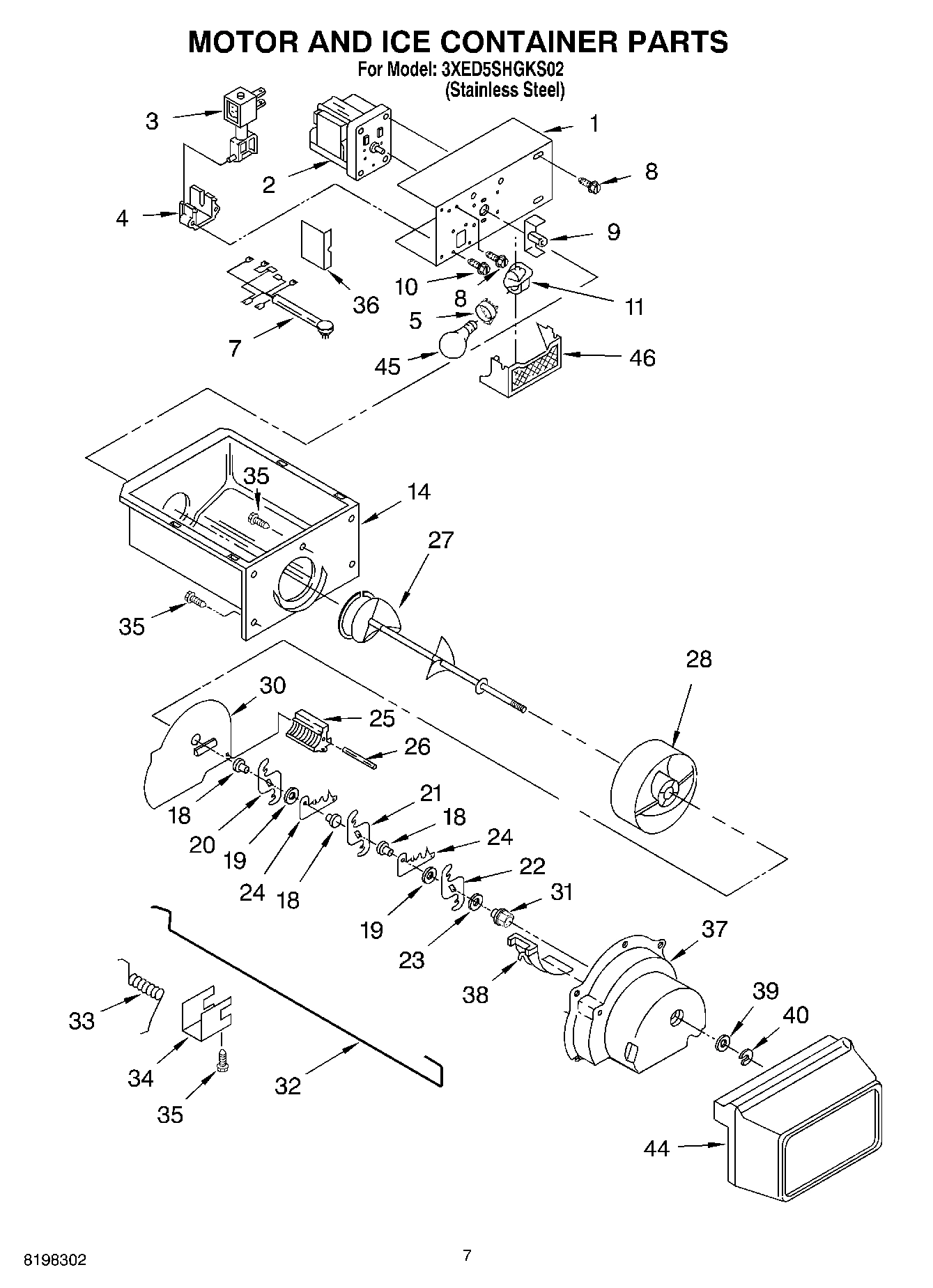 05 - MOTOR AND ICE CONTAINER PARTS