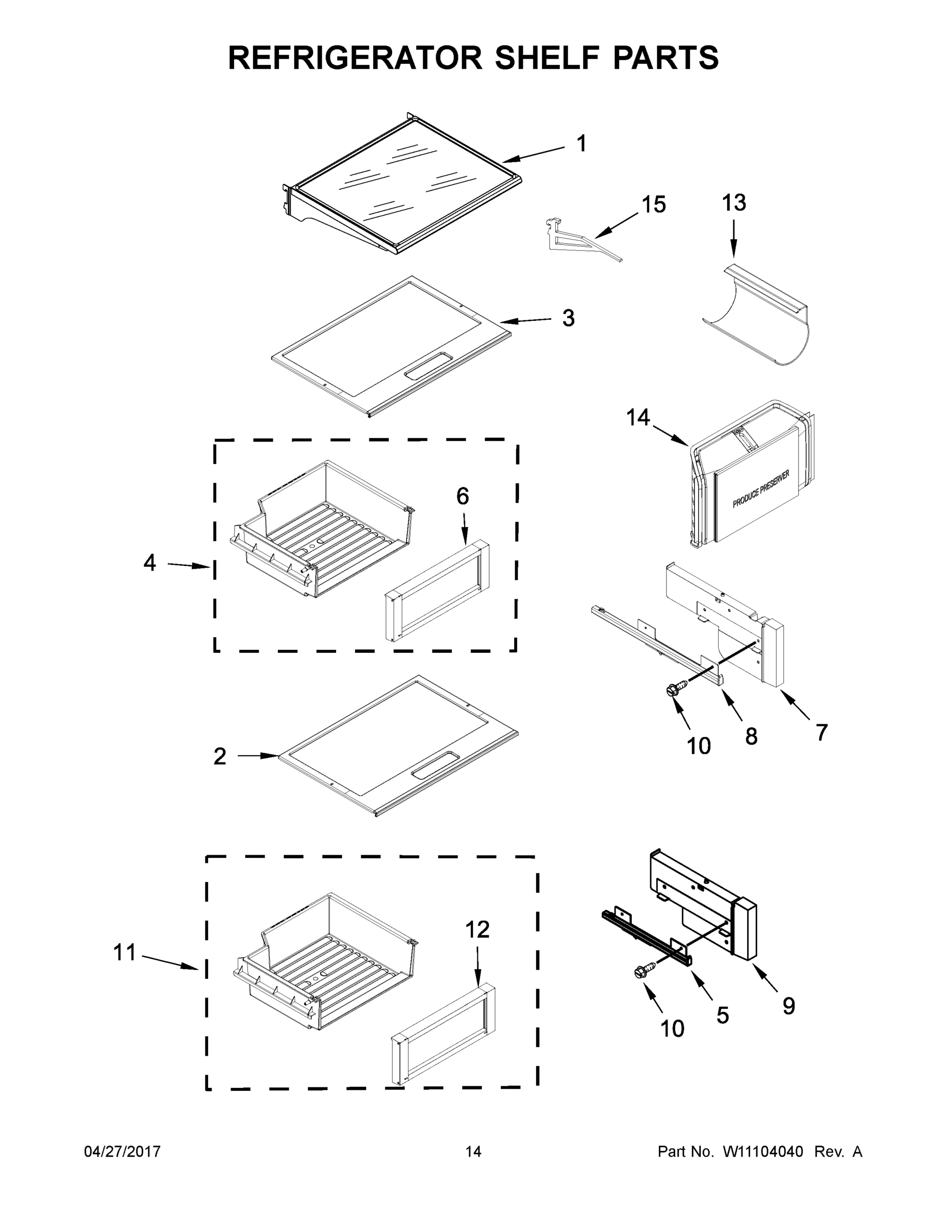 08 - REFRIGERATOR SHELF PARTS