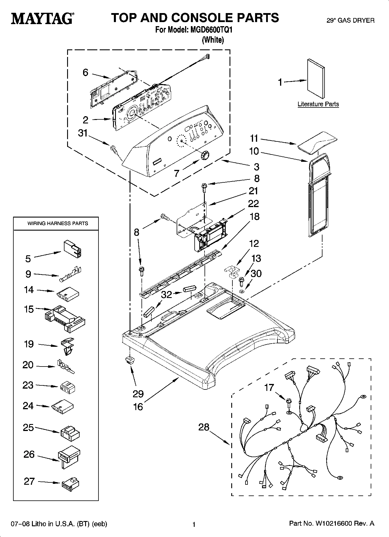 01 - TOP AND CONSOLE PARTS