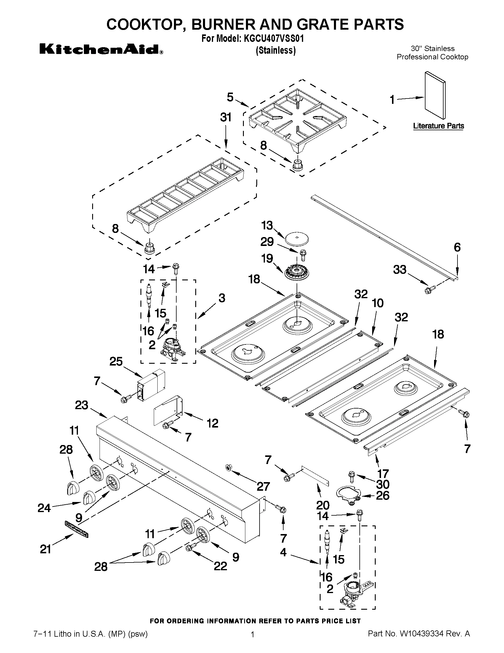 01 - COOKTOP, BURNER AND GRATE PARTS