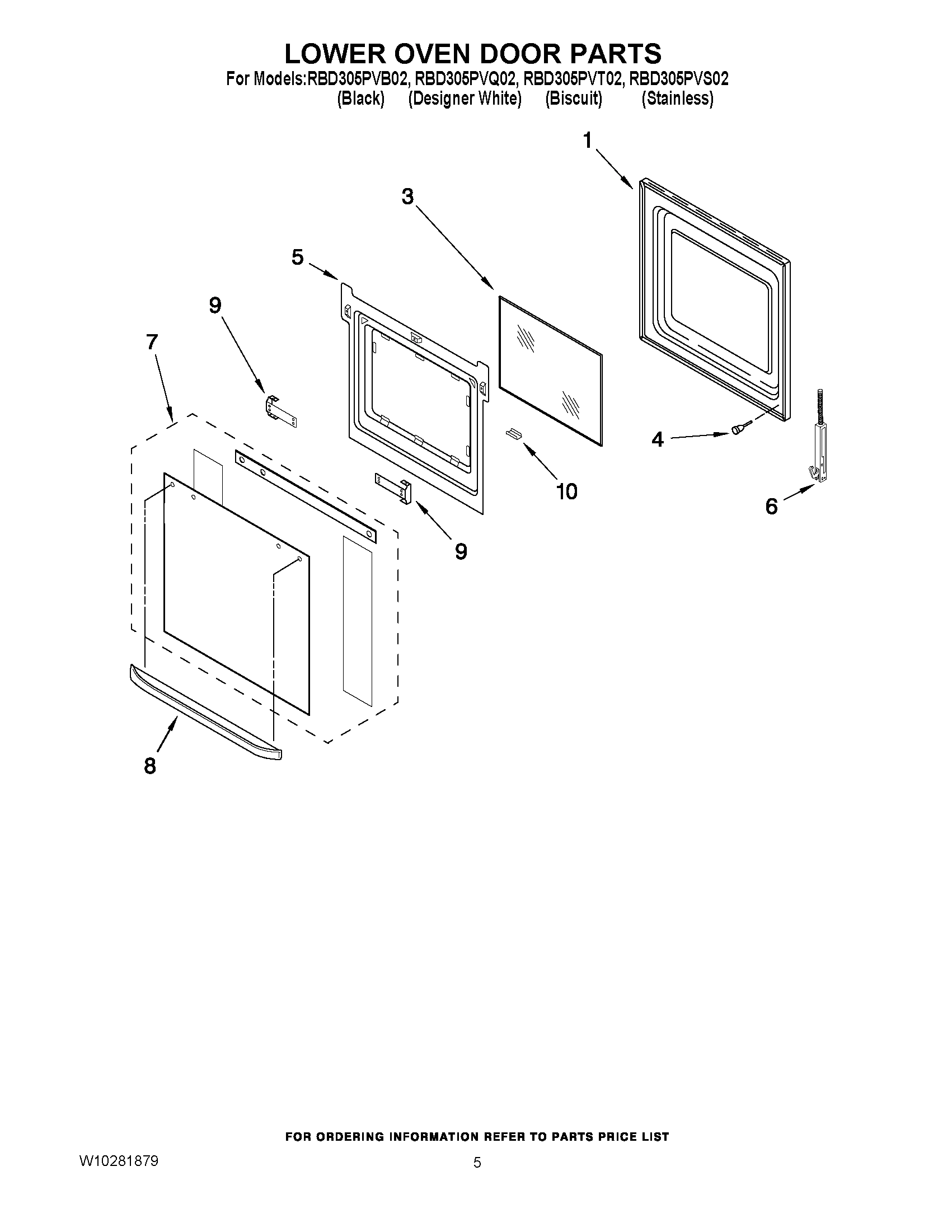 03 - LOWER OVEN DOOR PARTS