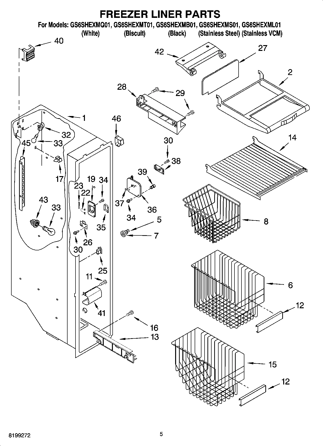 04 - FREEZER LINER PARTS