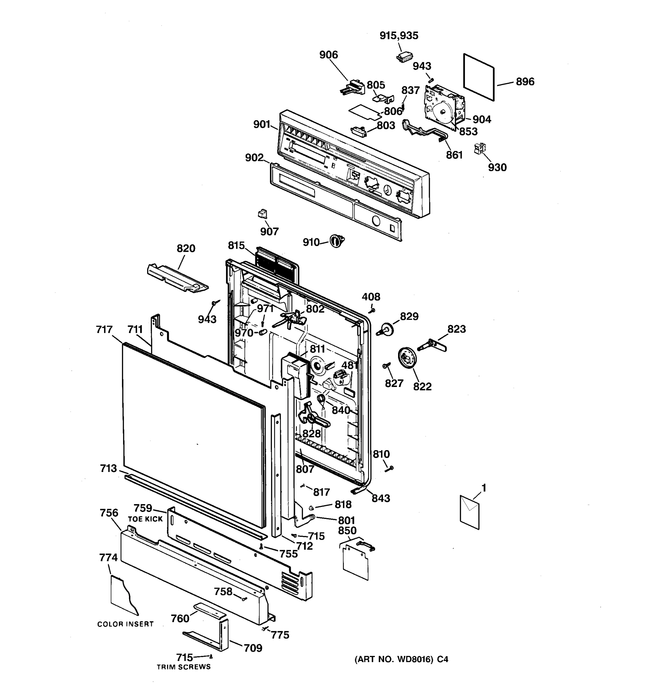 ESCUTCHEON & DOOR ASSEMBLY