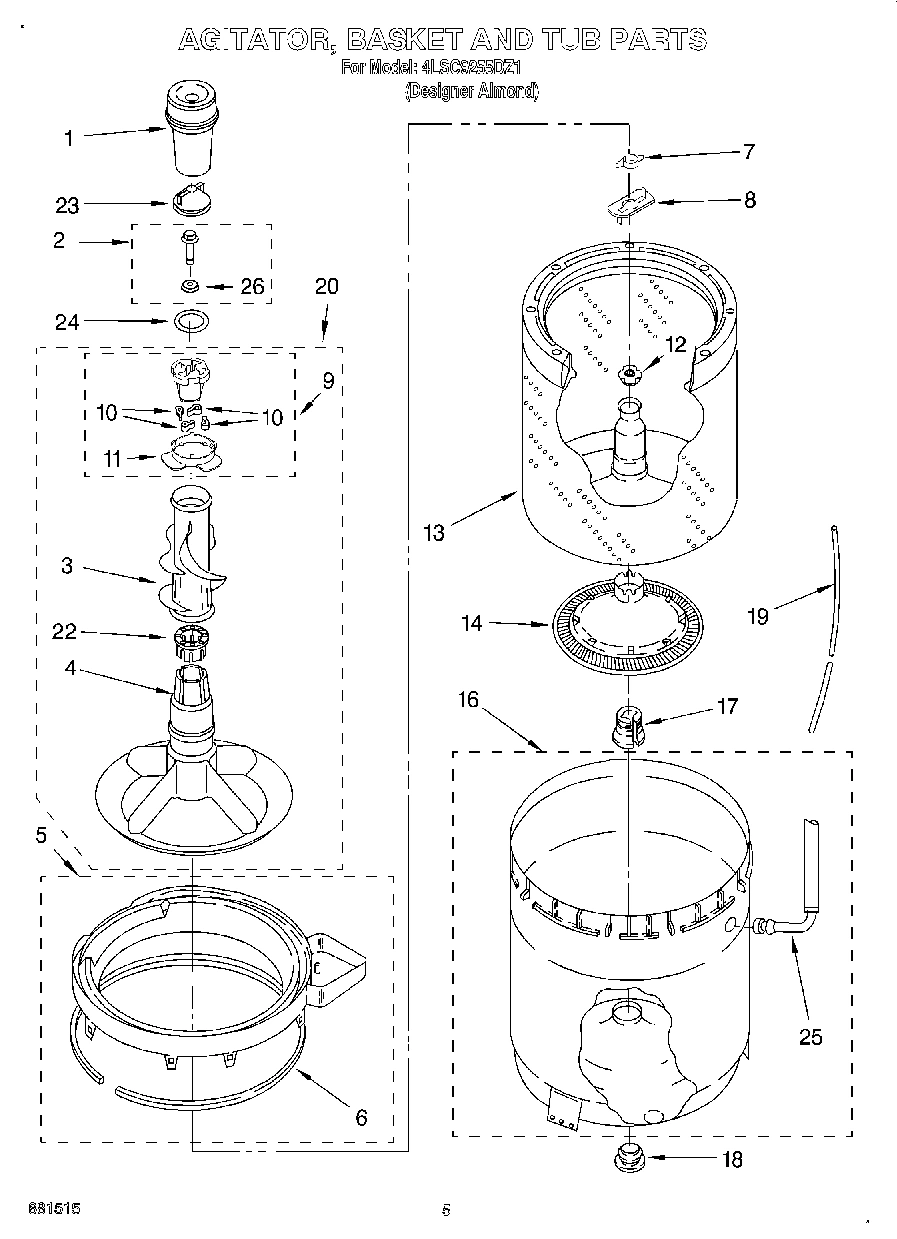 03 - AGITATOR, BASKET AND TUB