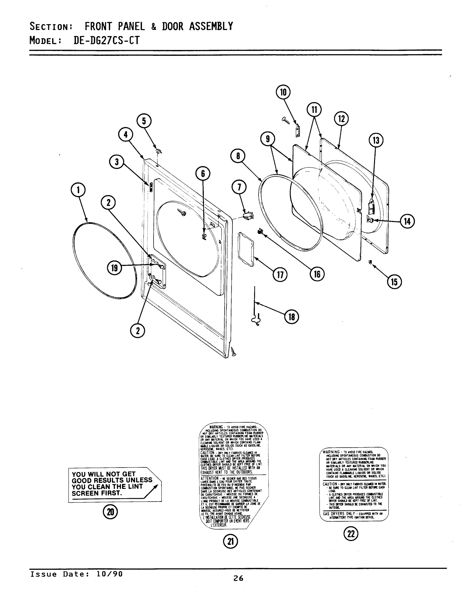 08 - FRONT PANEL & DOOR ASSEMBLY