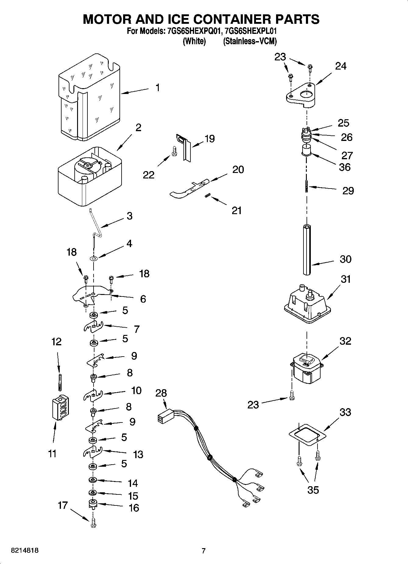 05 - MOTOR AND ICE CONTAINER PARTS