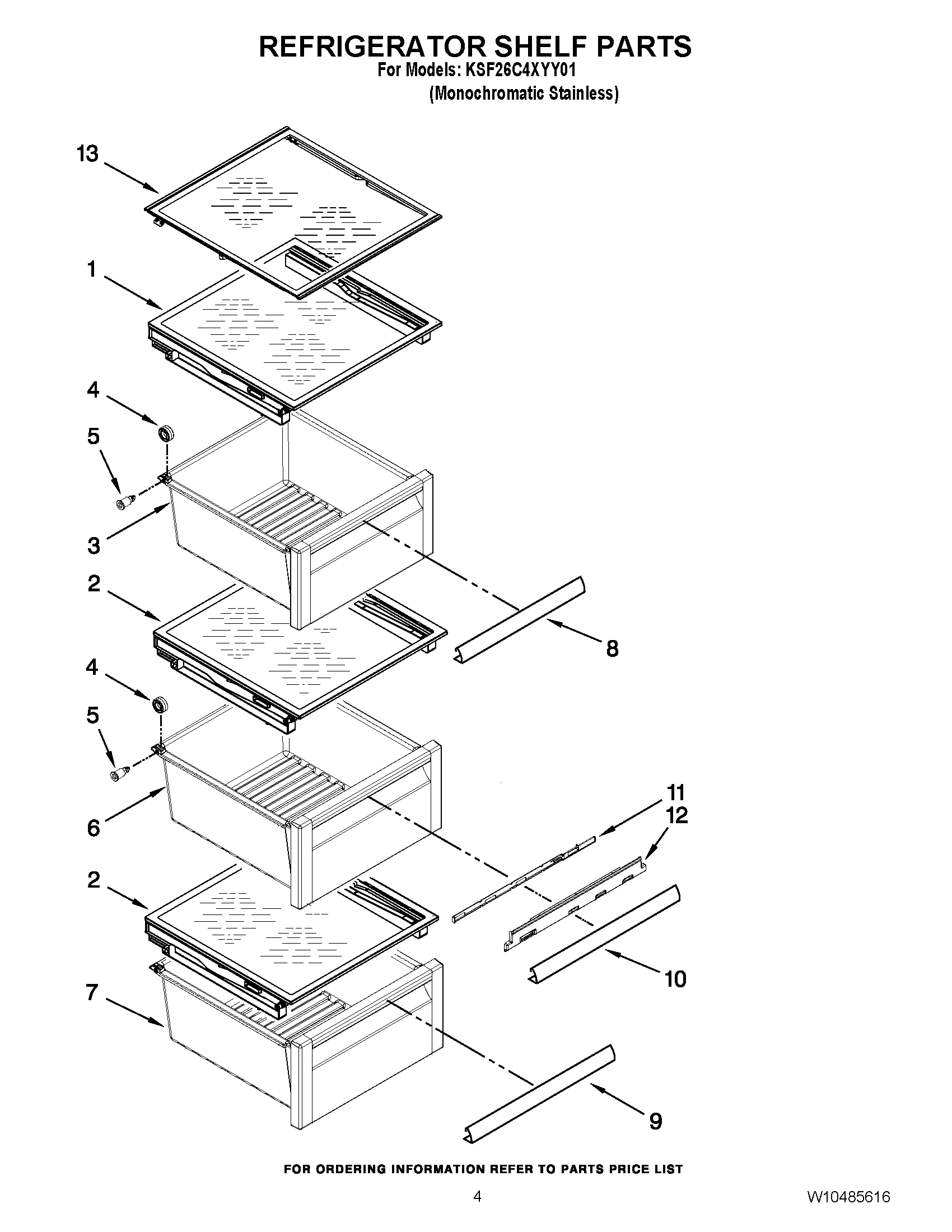 03 - REFRIGERATOR SHELF PARTS