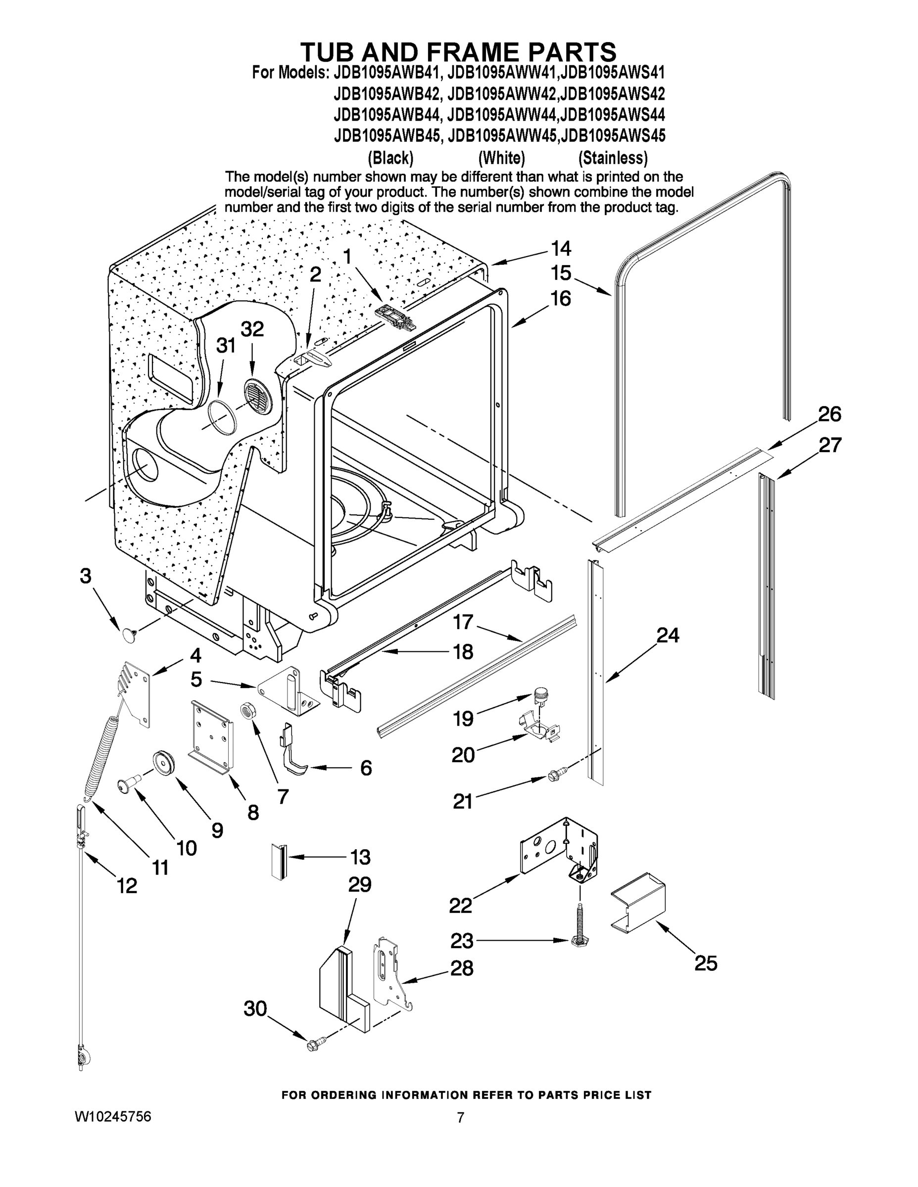 07 - TUB AND FRAME PARTS