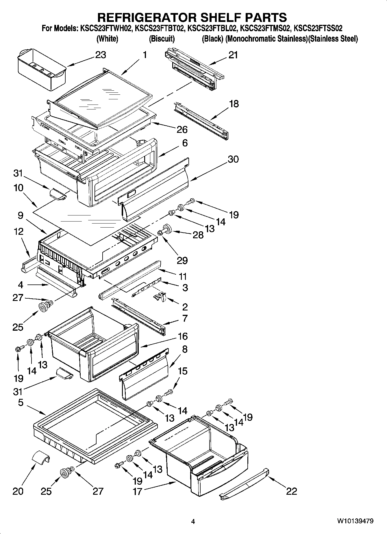 03 - REFRIGERATOR SHELF PARTS