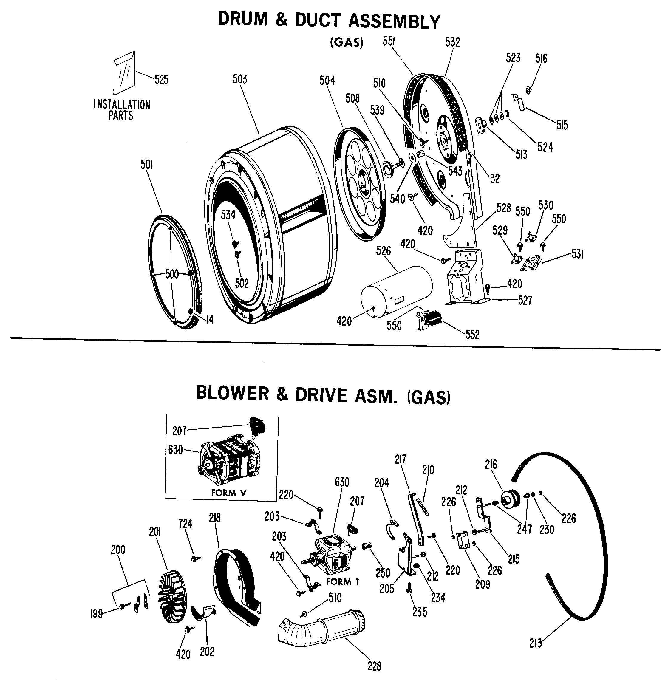 DRUM & DUCT ASSEMBLY (GAS)