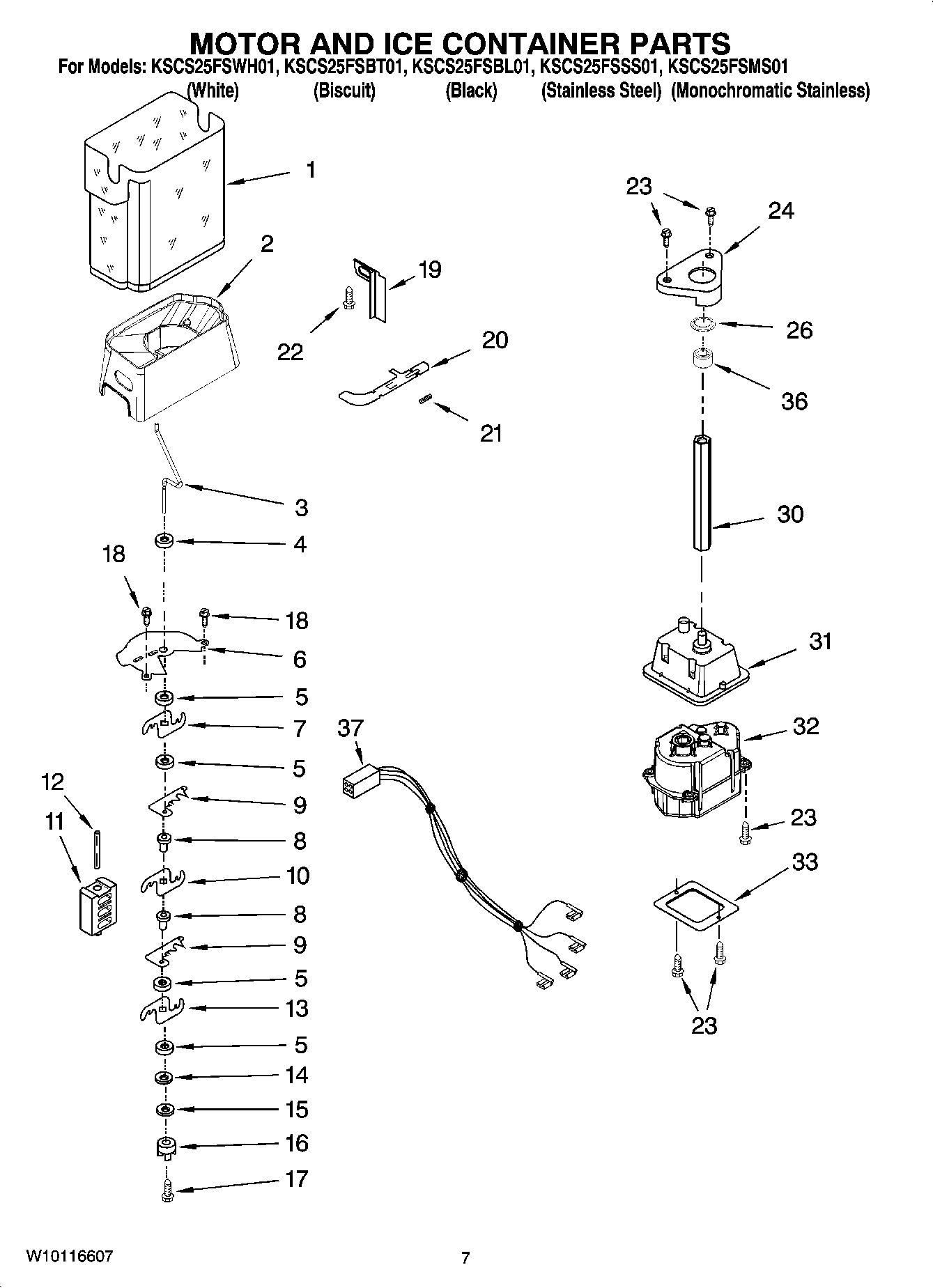 05 - MOTOR AND ICE CONTAINER PARTS