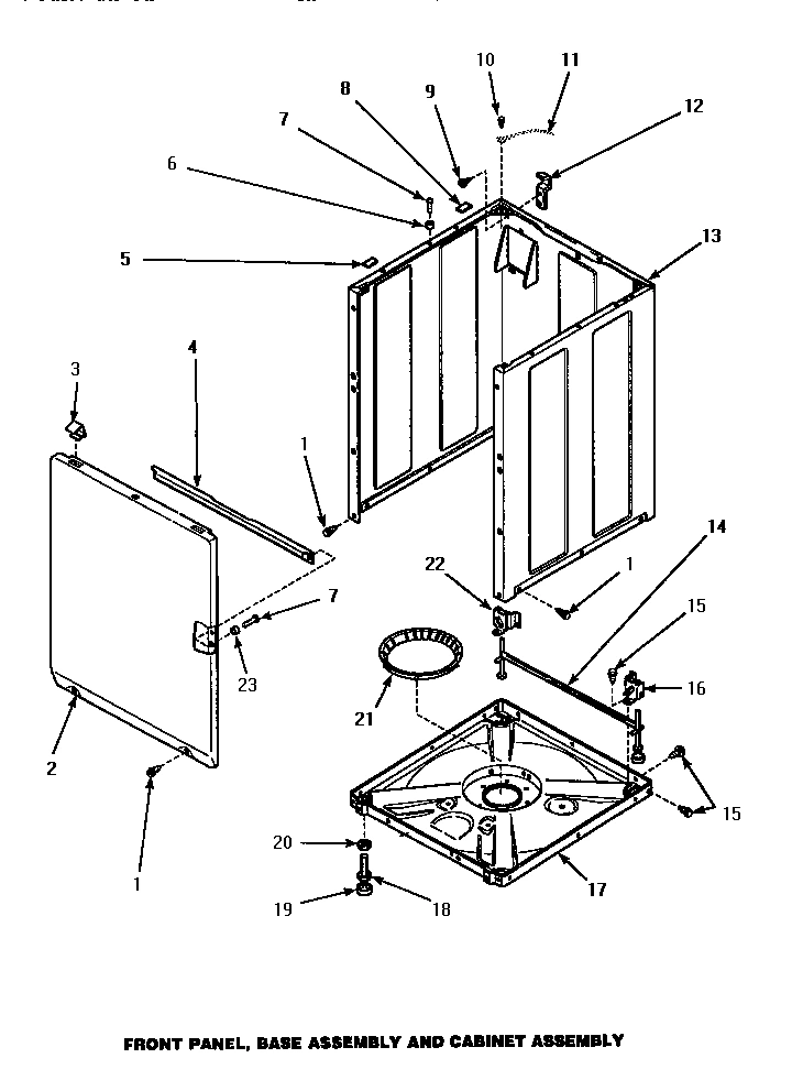 08 - FRONT PANEL, BASE ASSY & CABINET ASSY