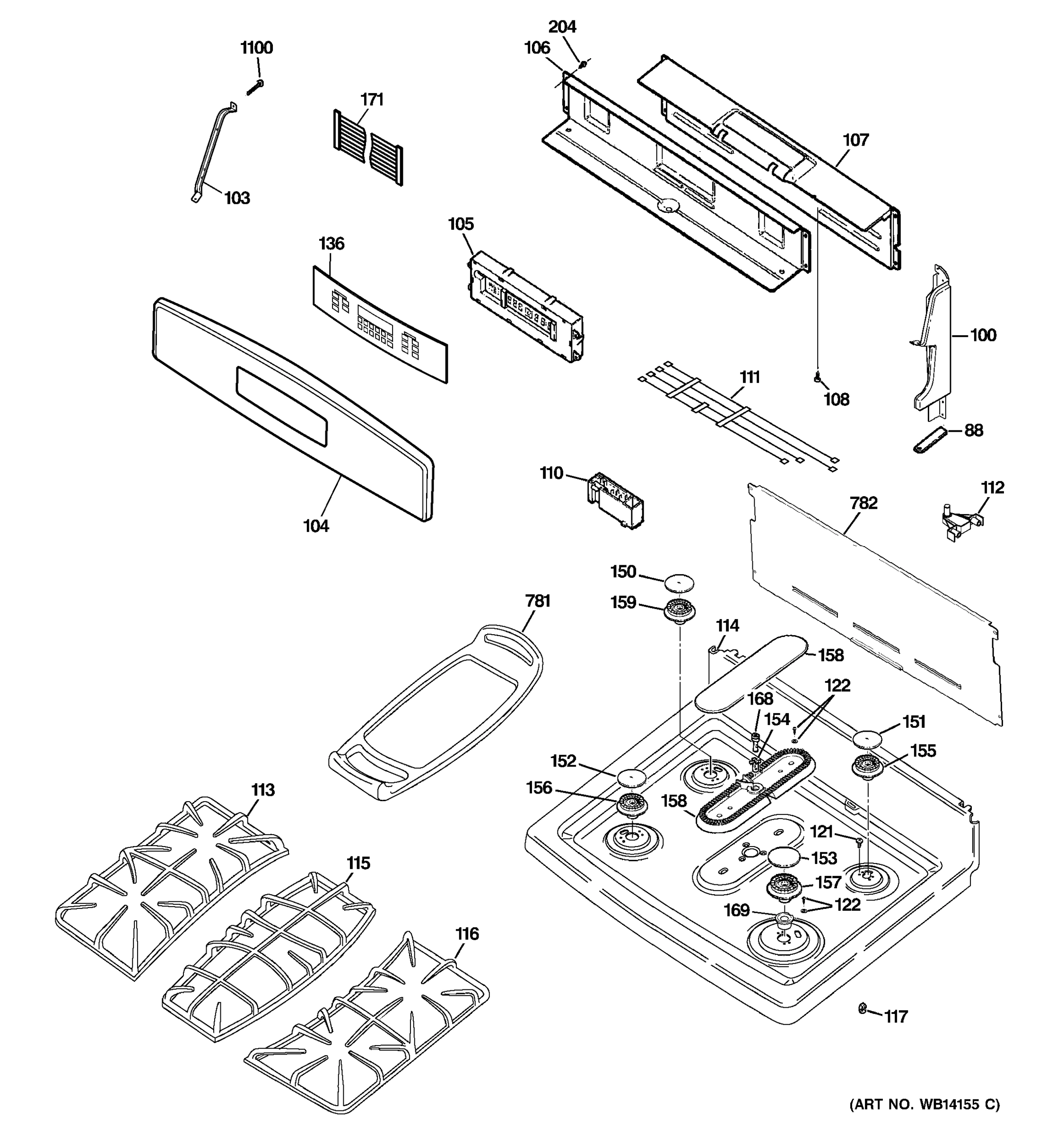 CONTROL PANEL & COOKTOP