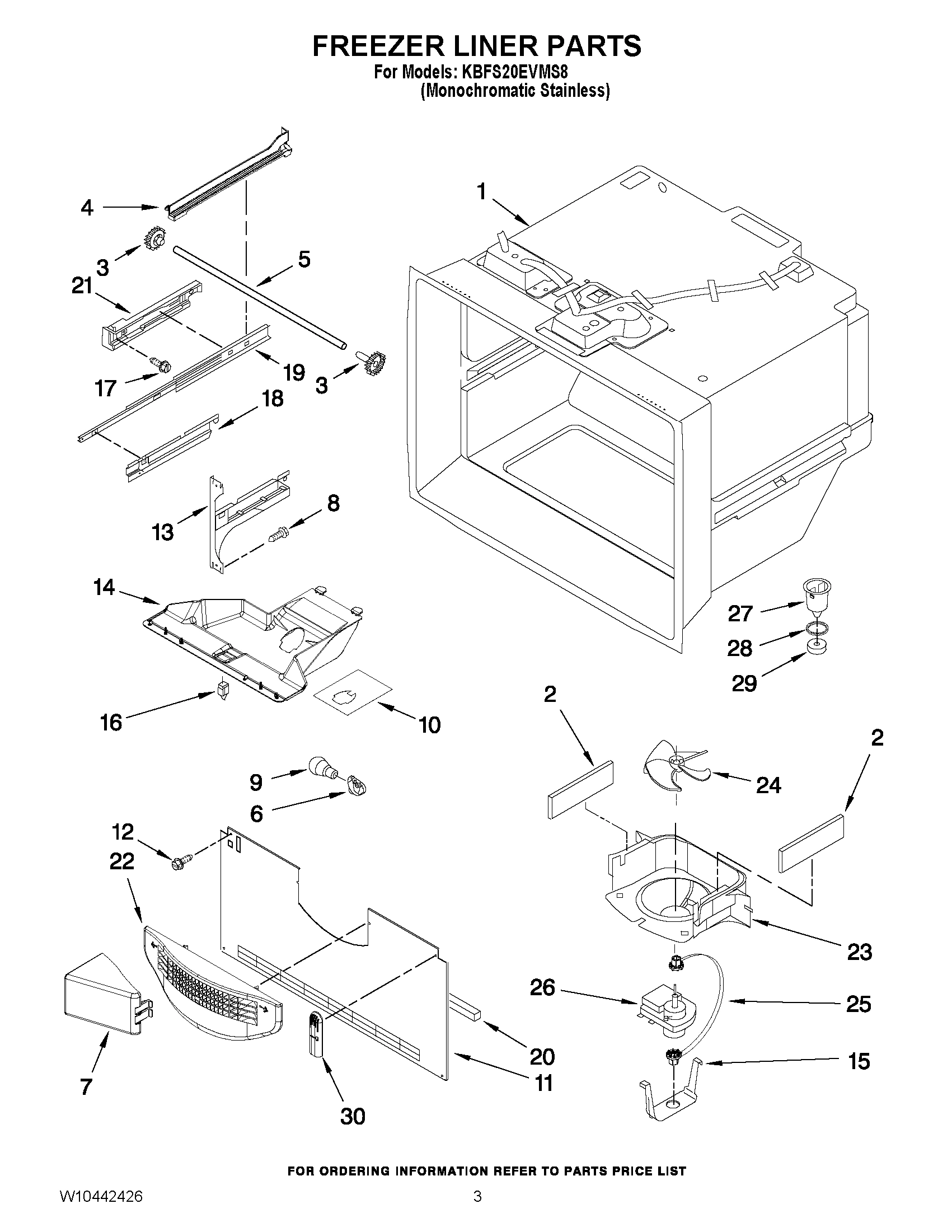 02 - FREEZER LINER PARTS