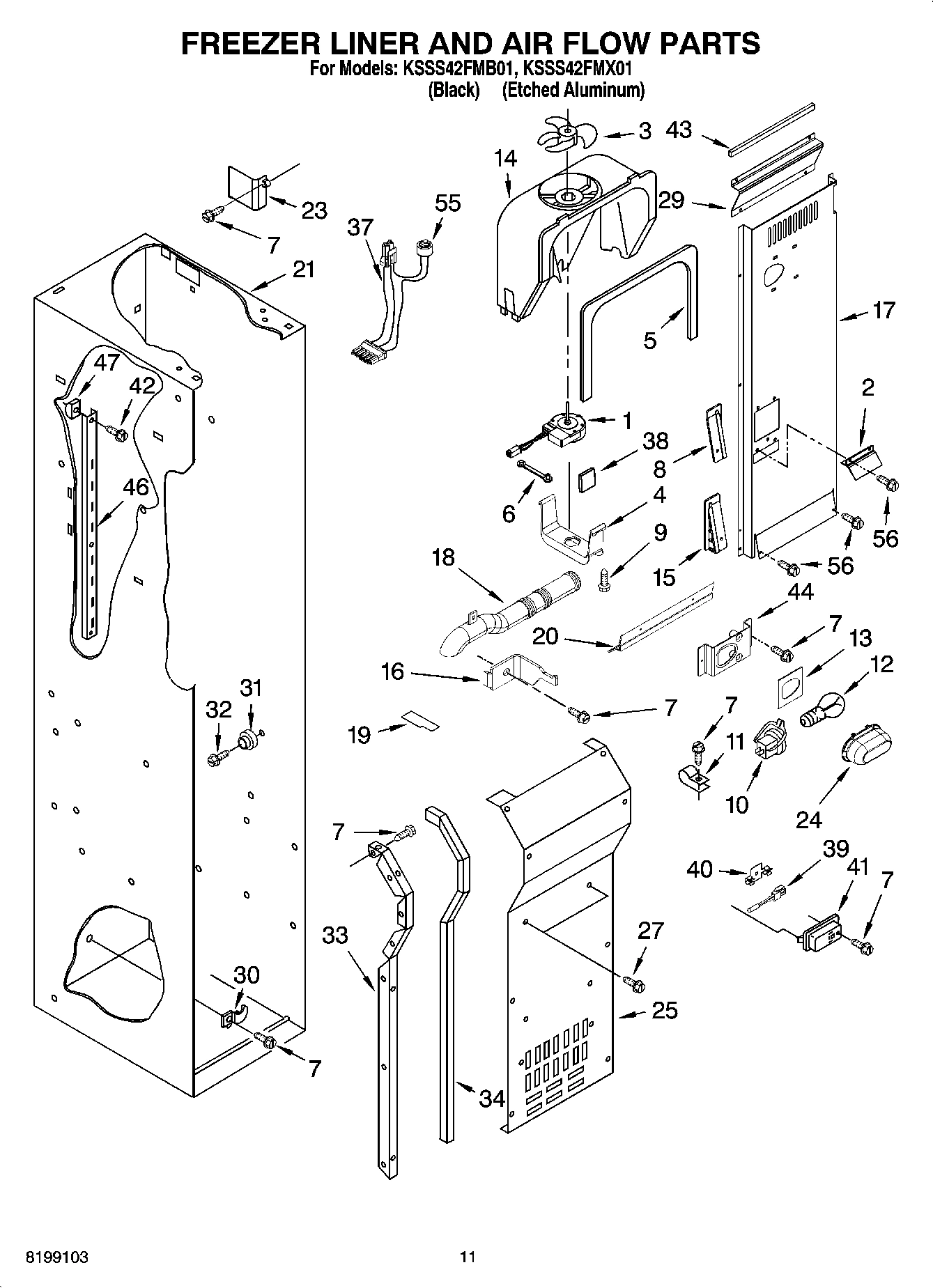 08 - FREEZER LINER AND AIR FLOW PARTS