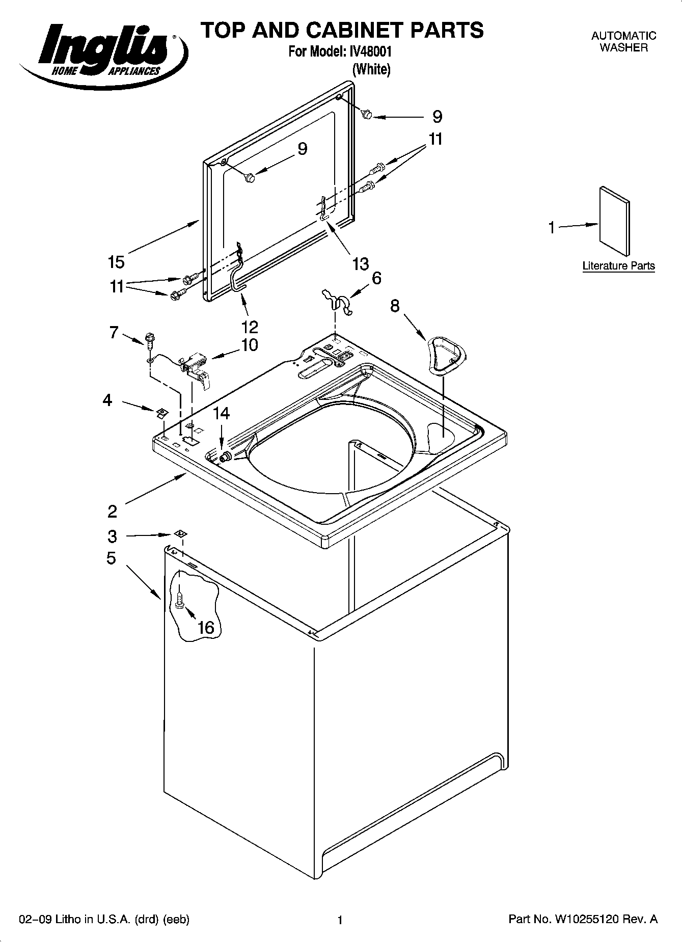 01 - TOP AND CABINET PARTS