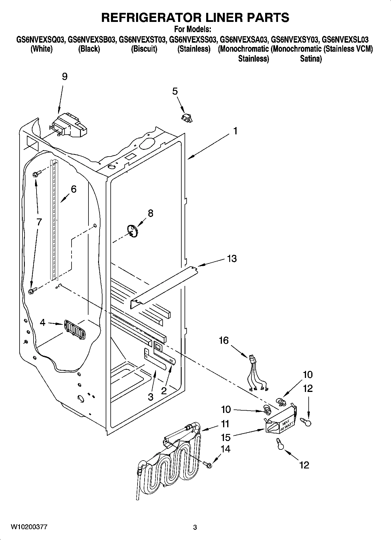 02 - REFRIGERATOR LINER PARTS