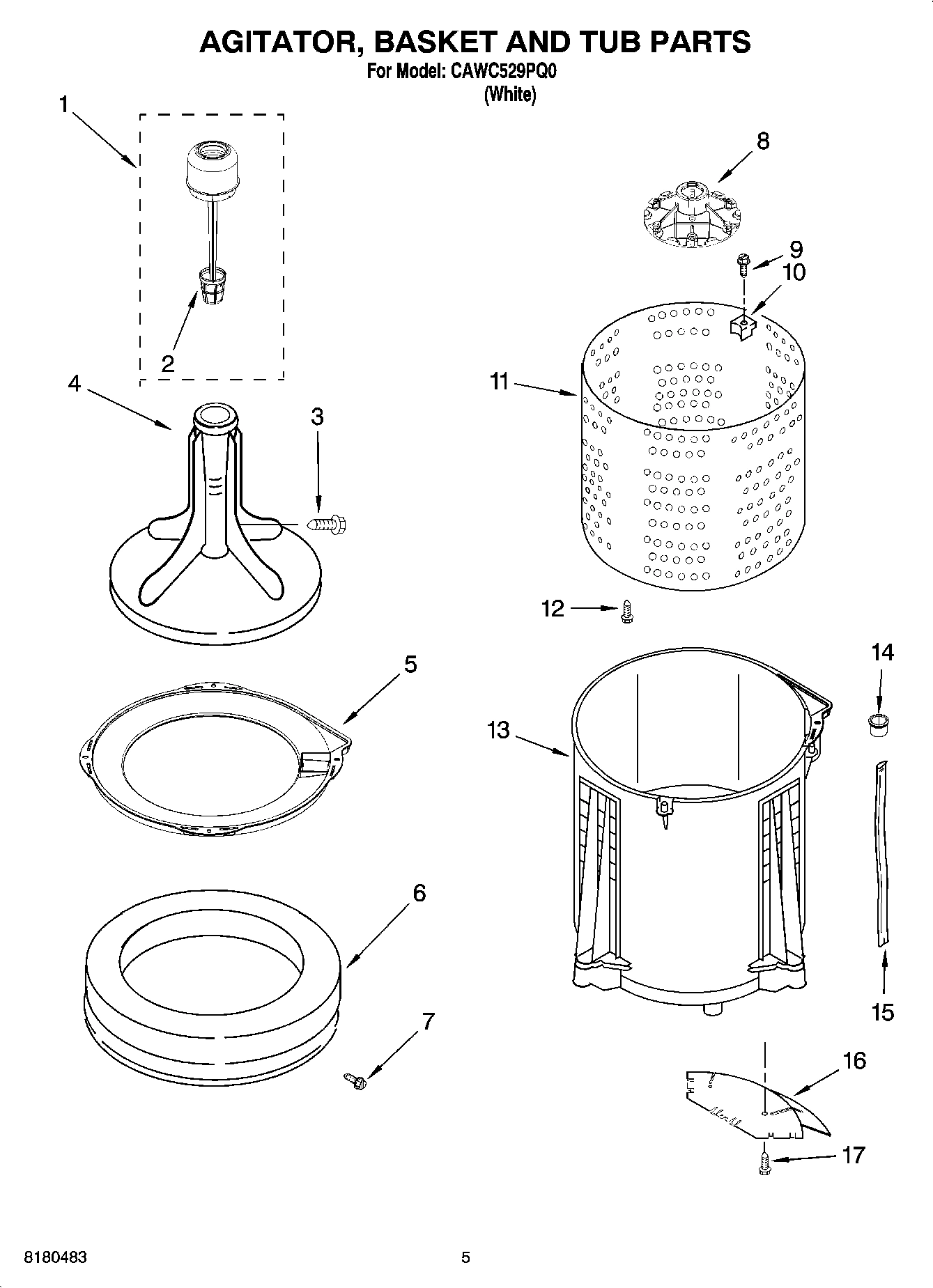 03 - AGITATOR, BASKET AND TUB PARTS