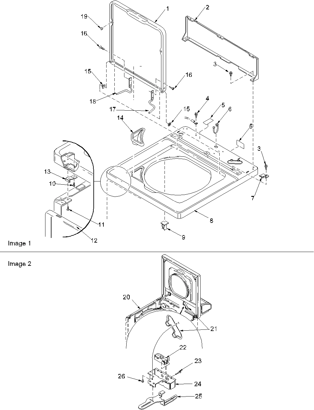 02 - CABINET TOP, LOADING DOOR & SWITCH