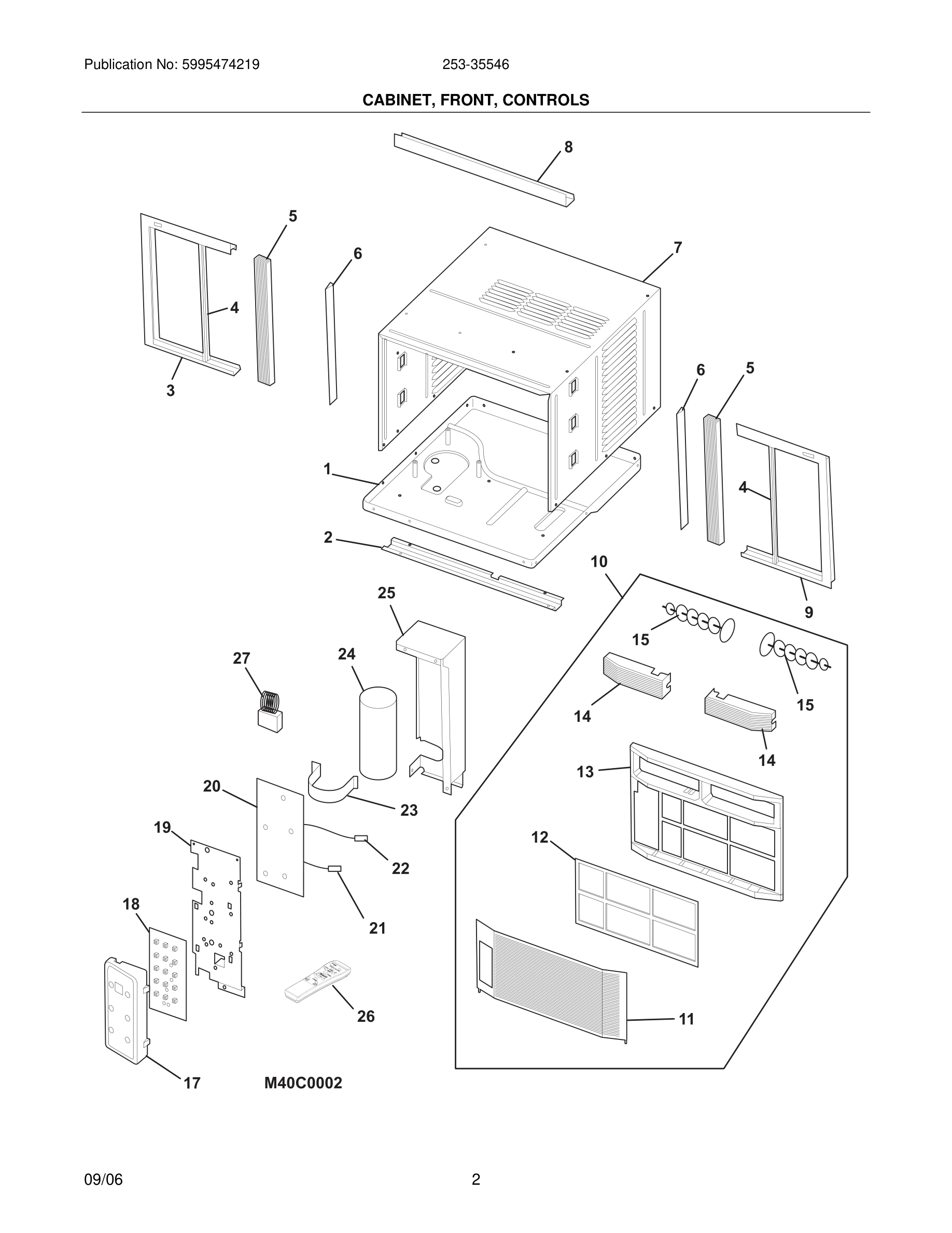 03 - CABINET, FRONT, CONTROLS