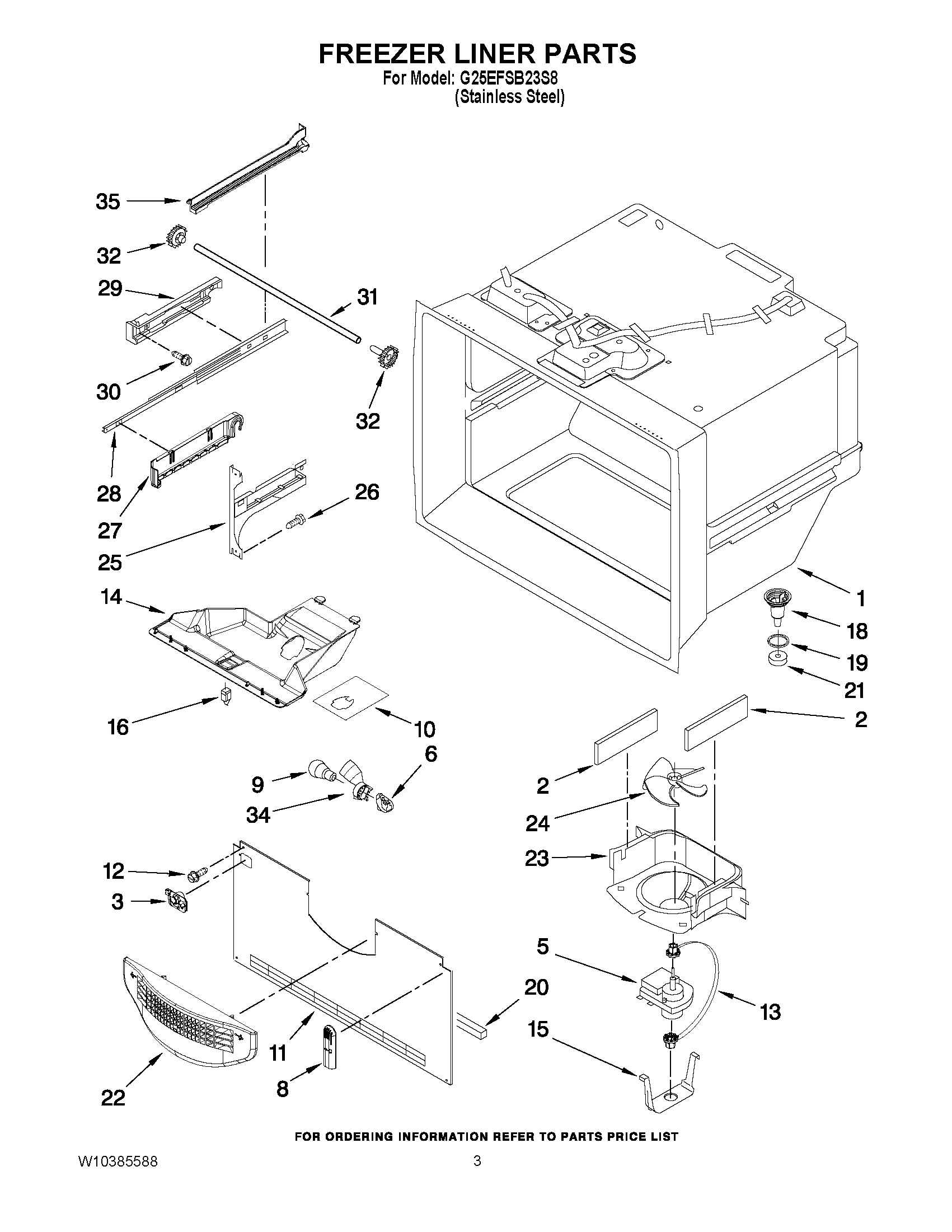 02 - FREEZER LINER PARTS