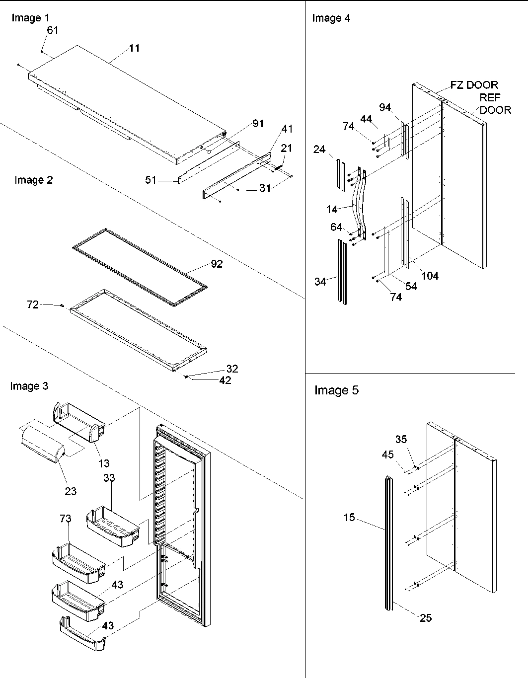 12 - Refrigerator Door, Trim and Handles