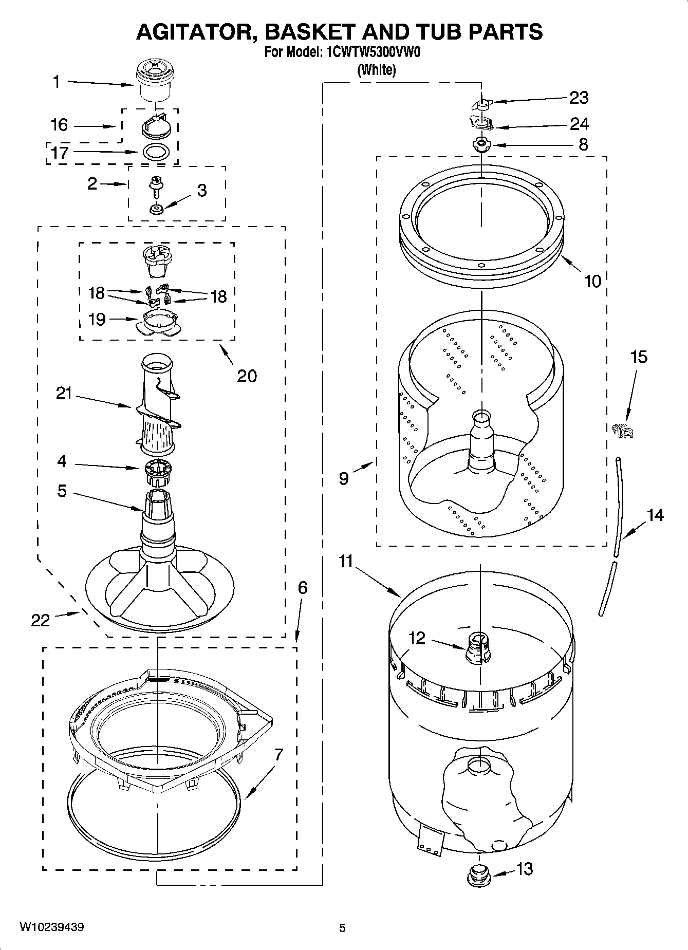 03 - AGITATOR, BASKET AND TUB PARTS