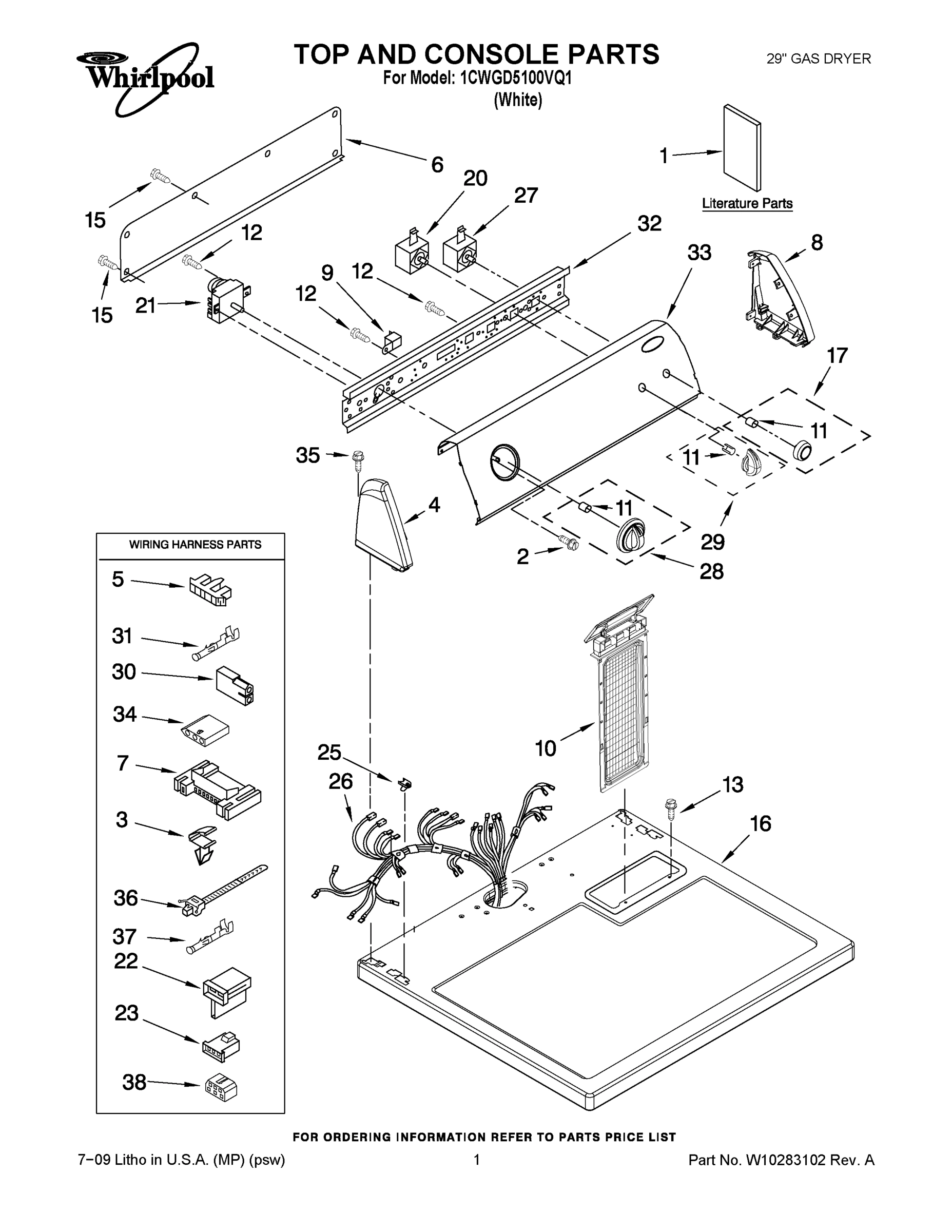 01 - TOP AND CONSOLE PARTS