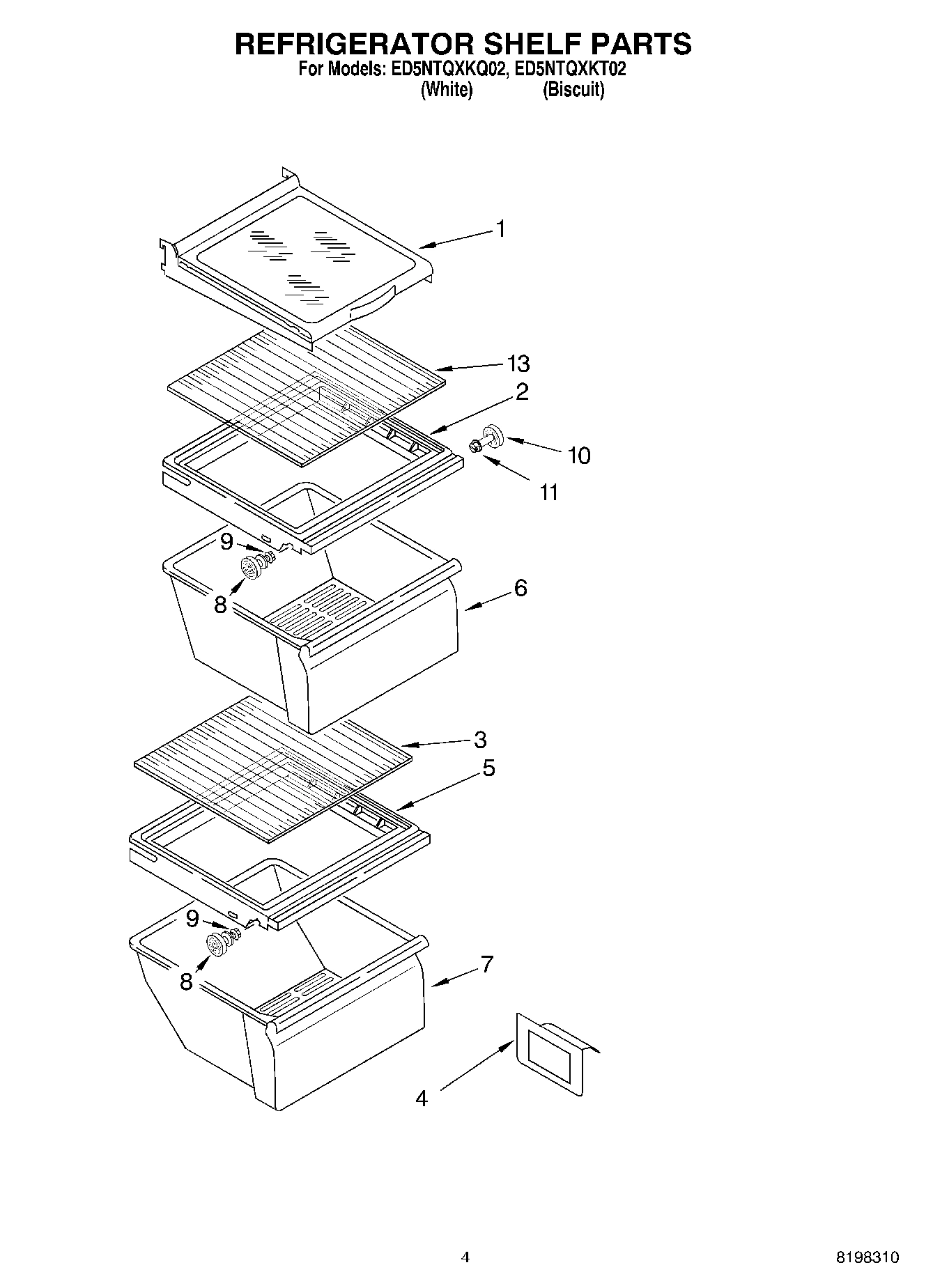 03 - REFRIGERATOR SHELF PARTS