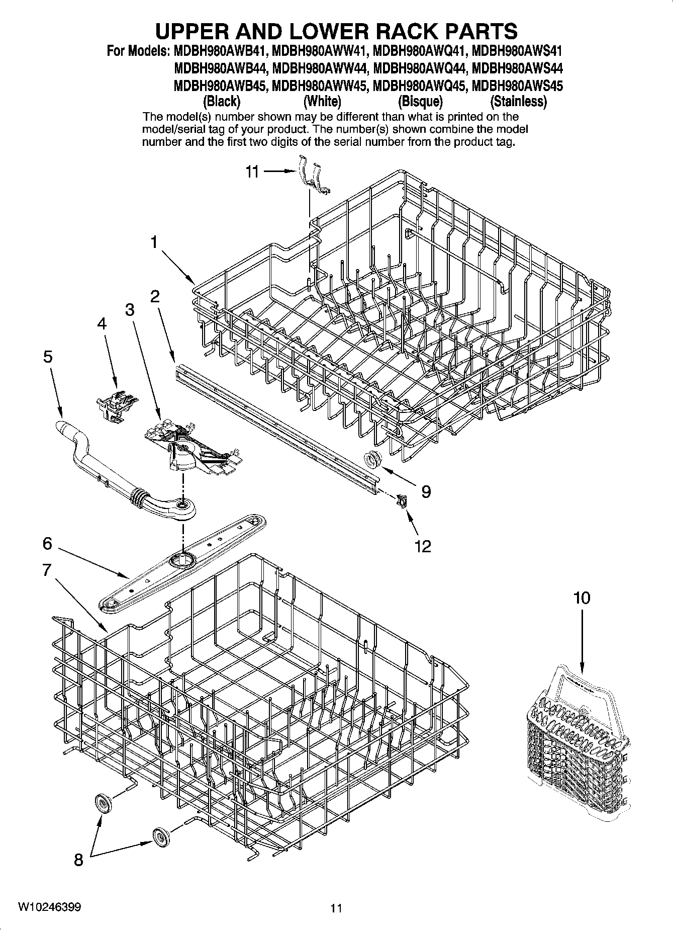 09 - UPPER AND LOWER RACK PARTS