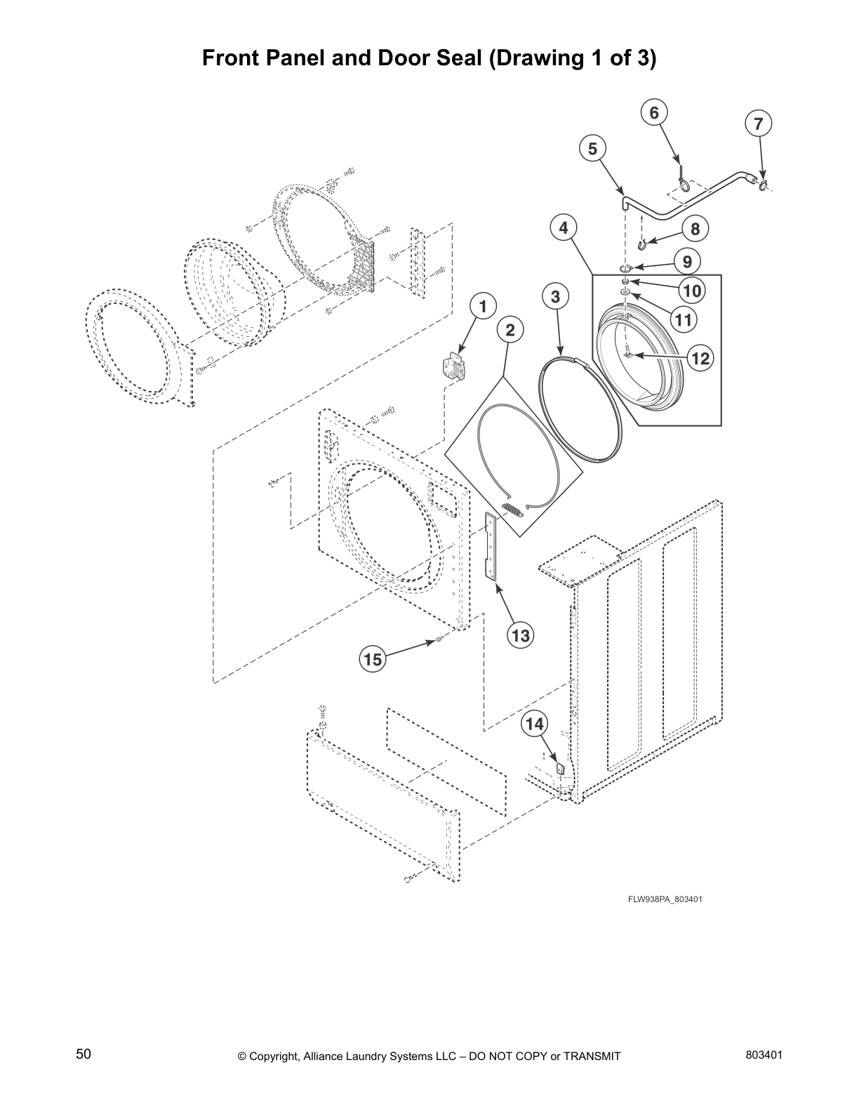 Front Panel and Door Seal (Drawing 1 of 3)