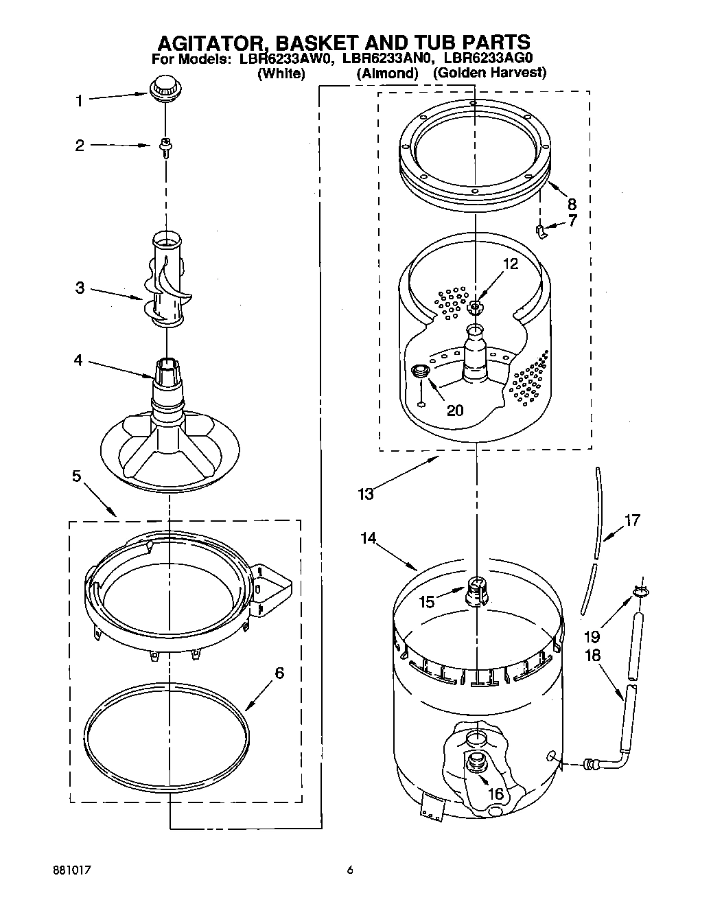 04 - AGITATOR, BASKET AND TUB