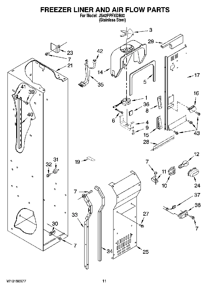 08 - FREEZER LINER AND AIR FLOW PARTS
