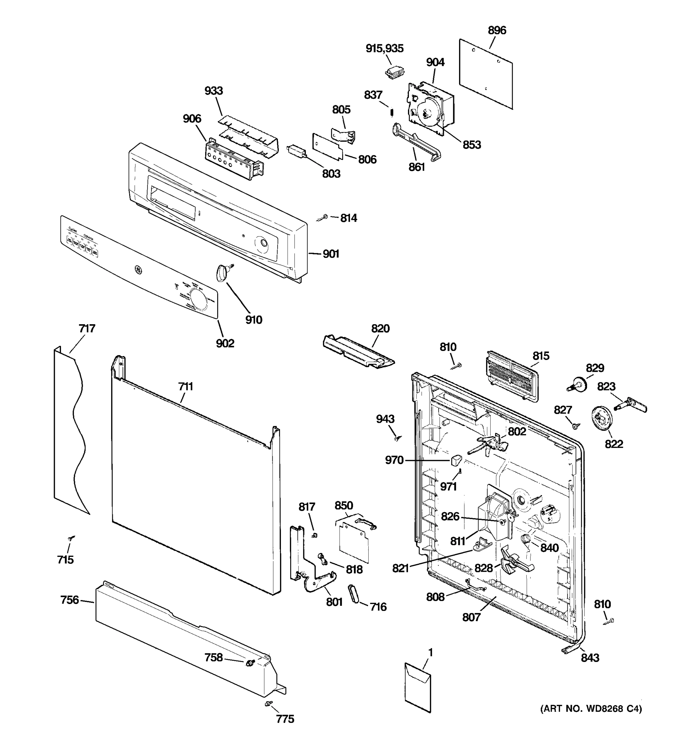 ESCUTCHEON & DOOR ASSEMBLY