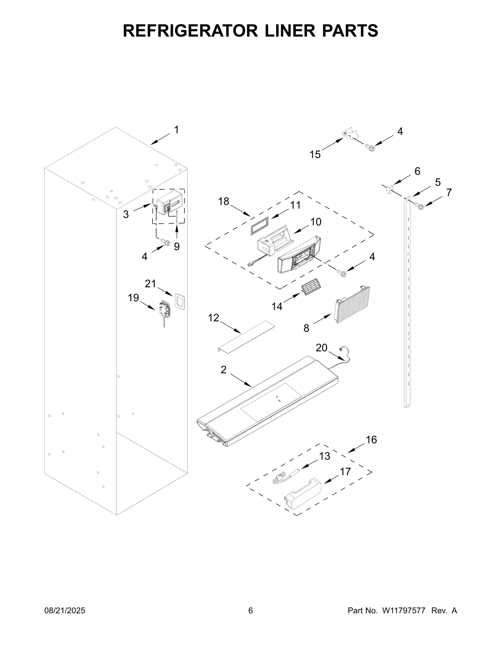 REFRIGERATOR LINER PARTS
