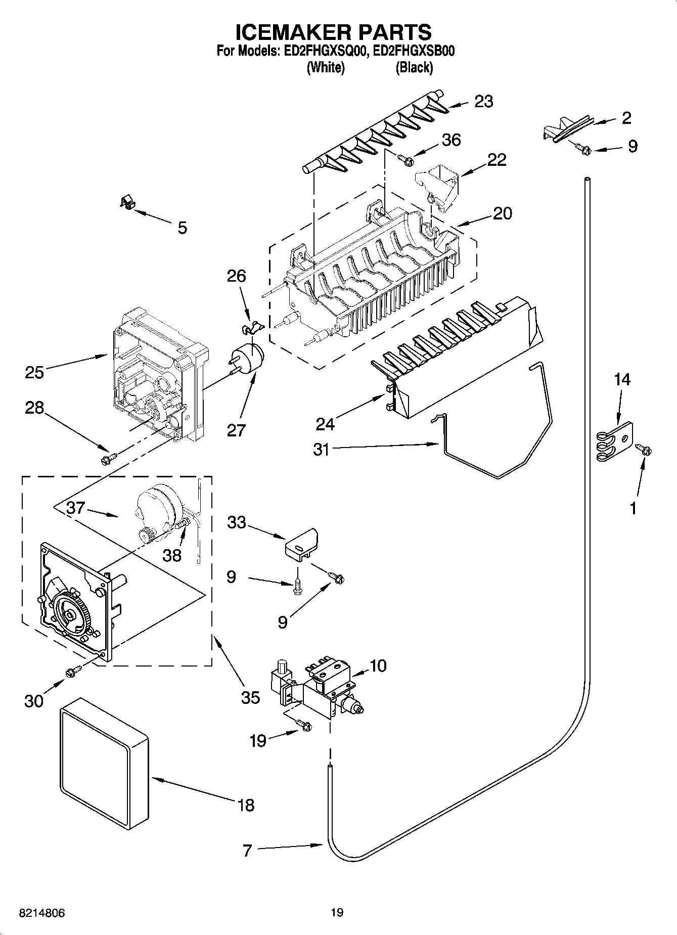 12 - ICEMAKER PARTS, OPTIONAL PARTS (NOT INCLUDED)