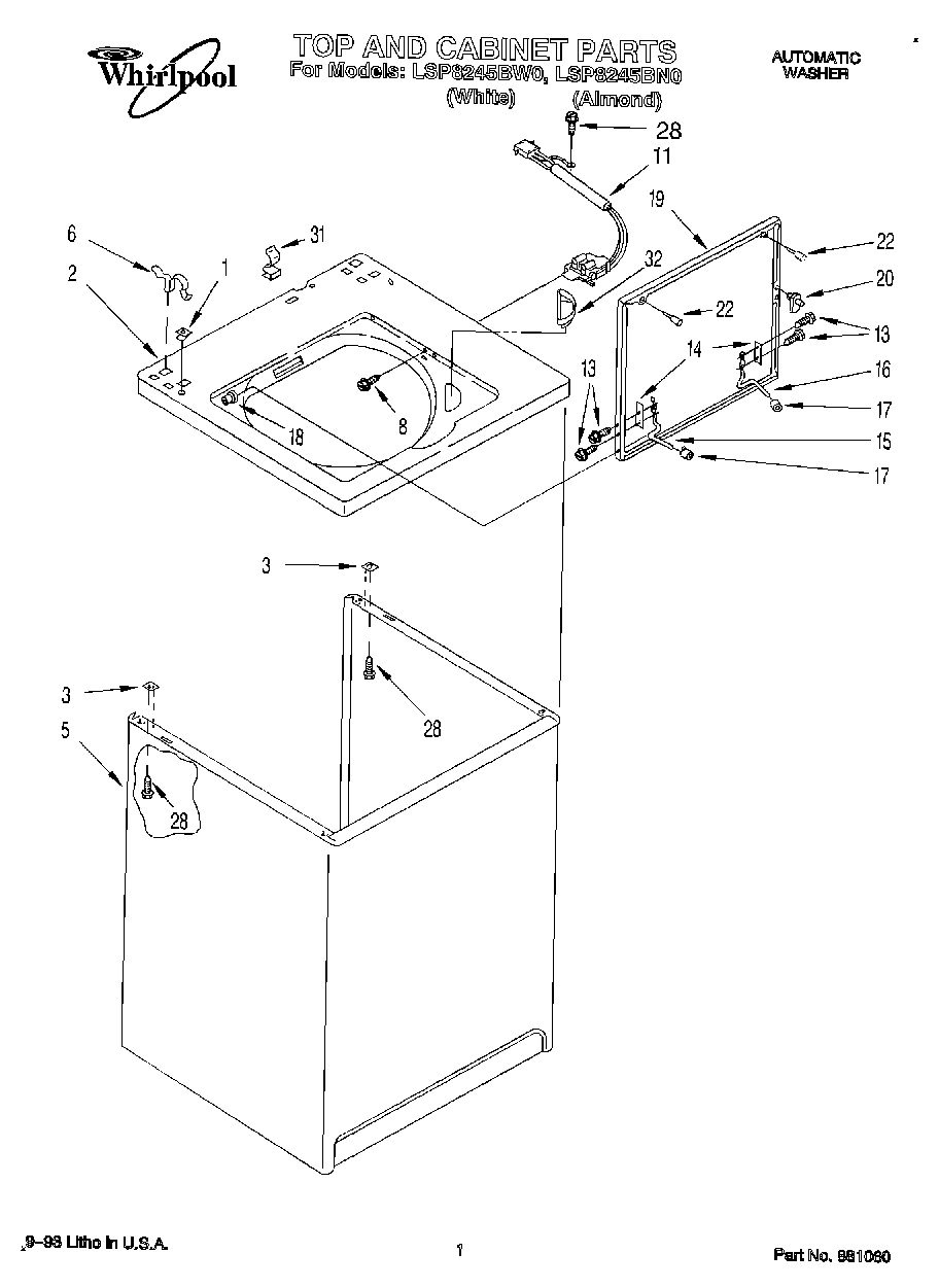 01 - TOP AND CABINET, LIT/OPTIONAL