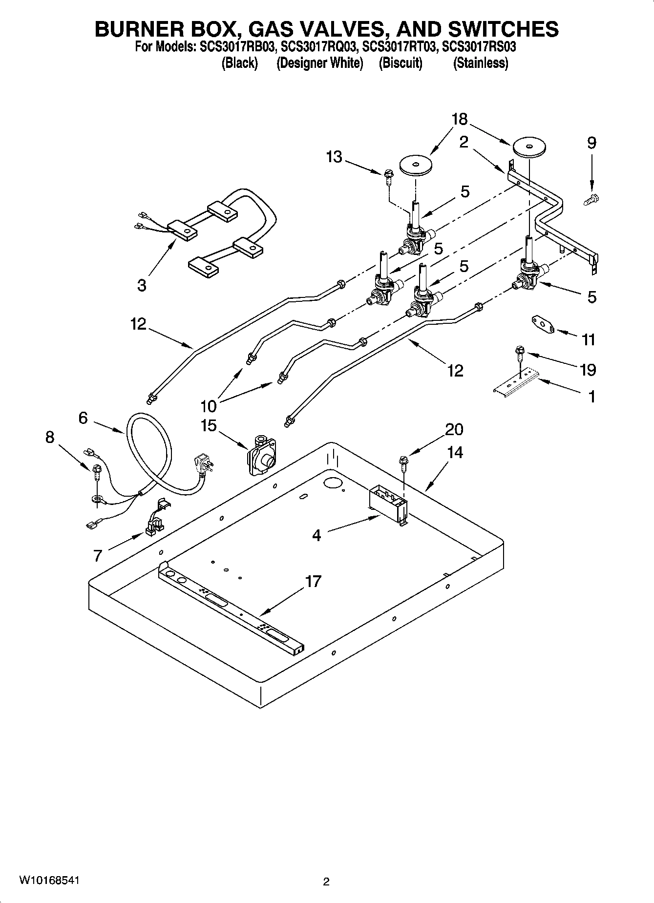 02 - BURNER BOX, GAS VALVES, AND SWITCHES