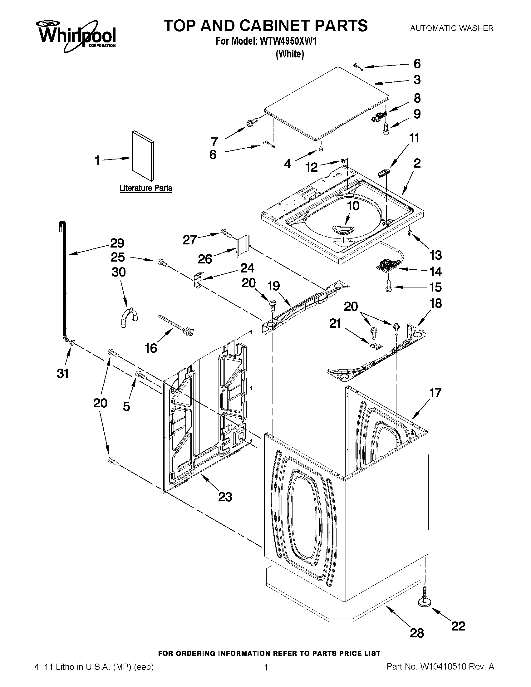 01 - TOP AND CABINET PARTS