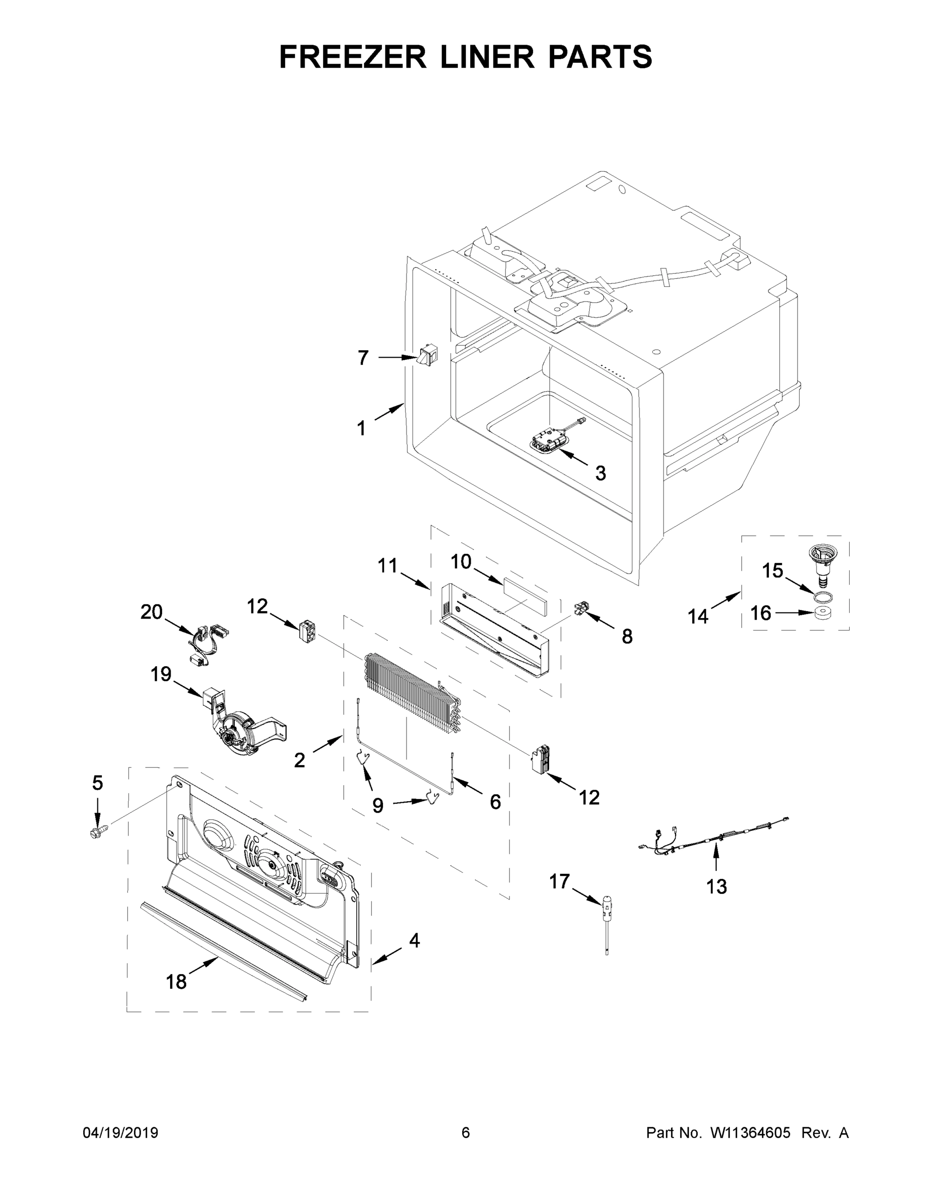 04 - FREEZER LINER PARTS